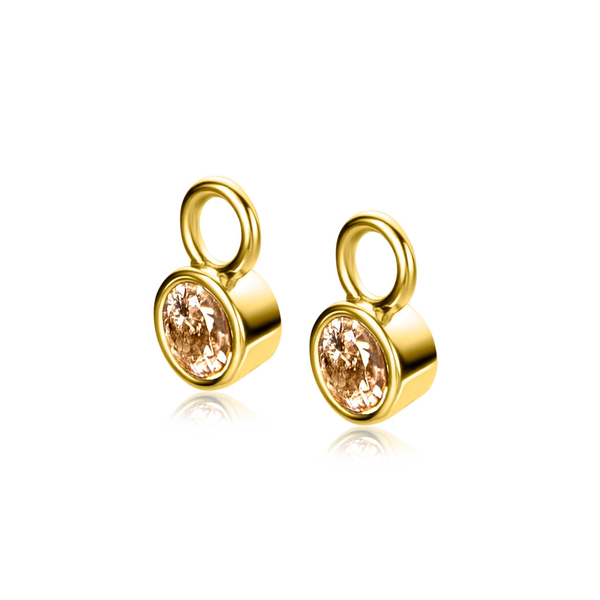 ZINZI zlv.oorbedels gg.verg. birthstones citrien cz