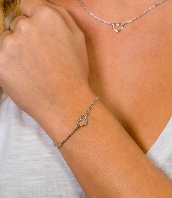 ZINZI silbernes Armband mit offenem Herz ZIA1420