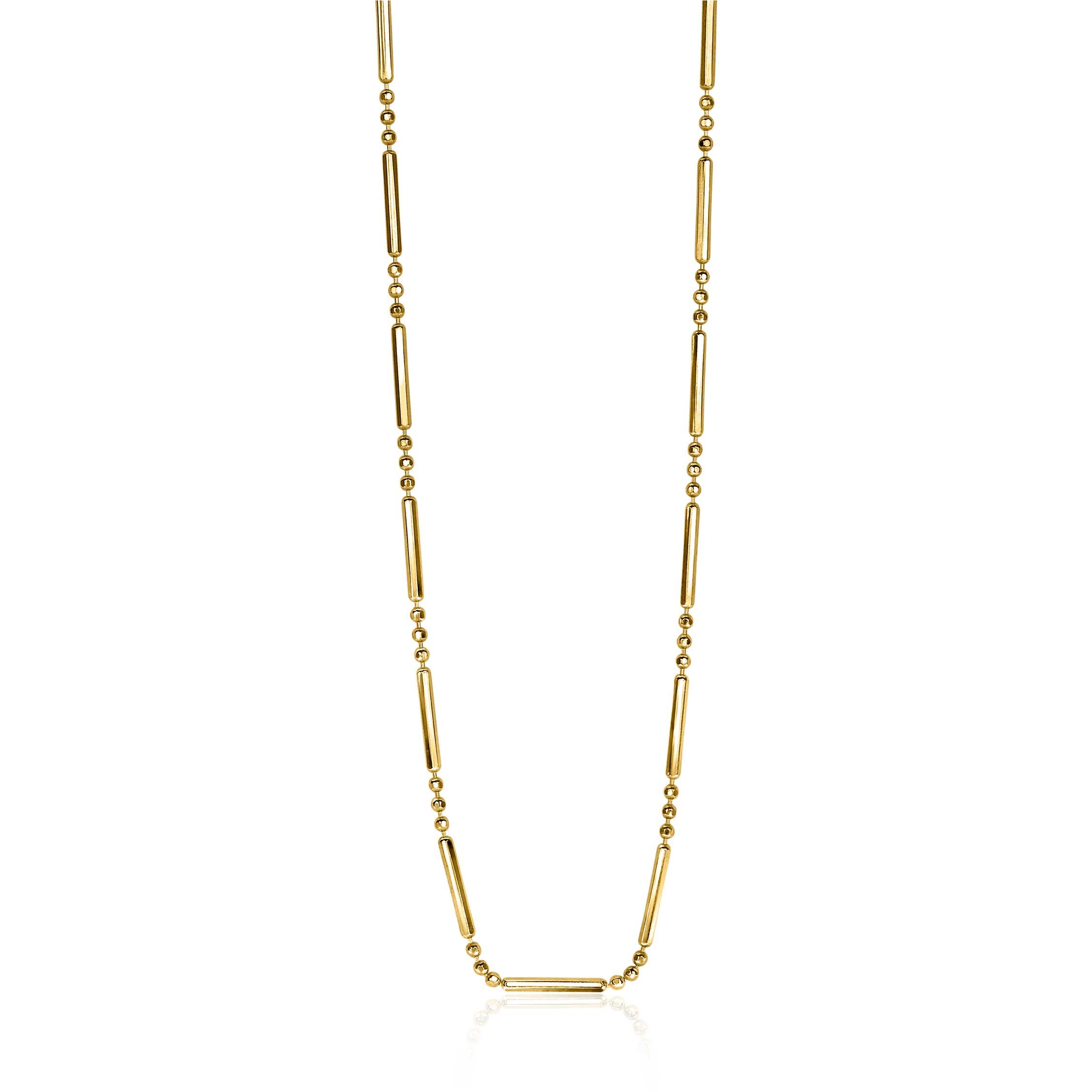 ZINZI silberne Fantasie Kette 14K gelb vergoldet mit Stäbchen 40-44cm ZIC1452G