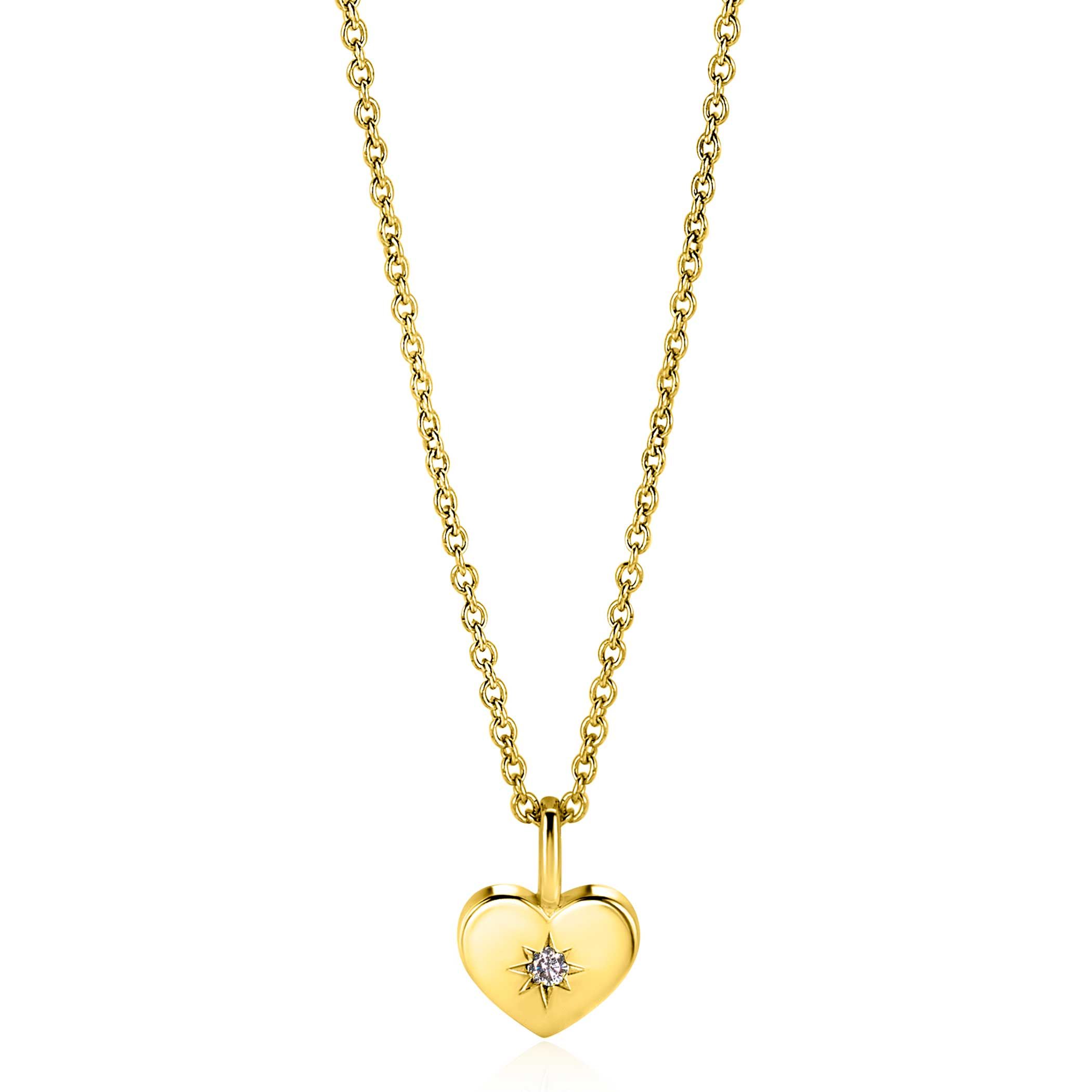 ZINZI zlv. hanger gg.verg.hart birthstones wit cz.