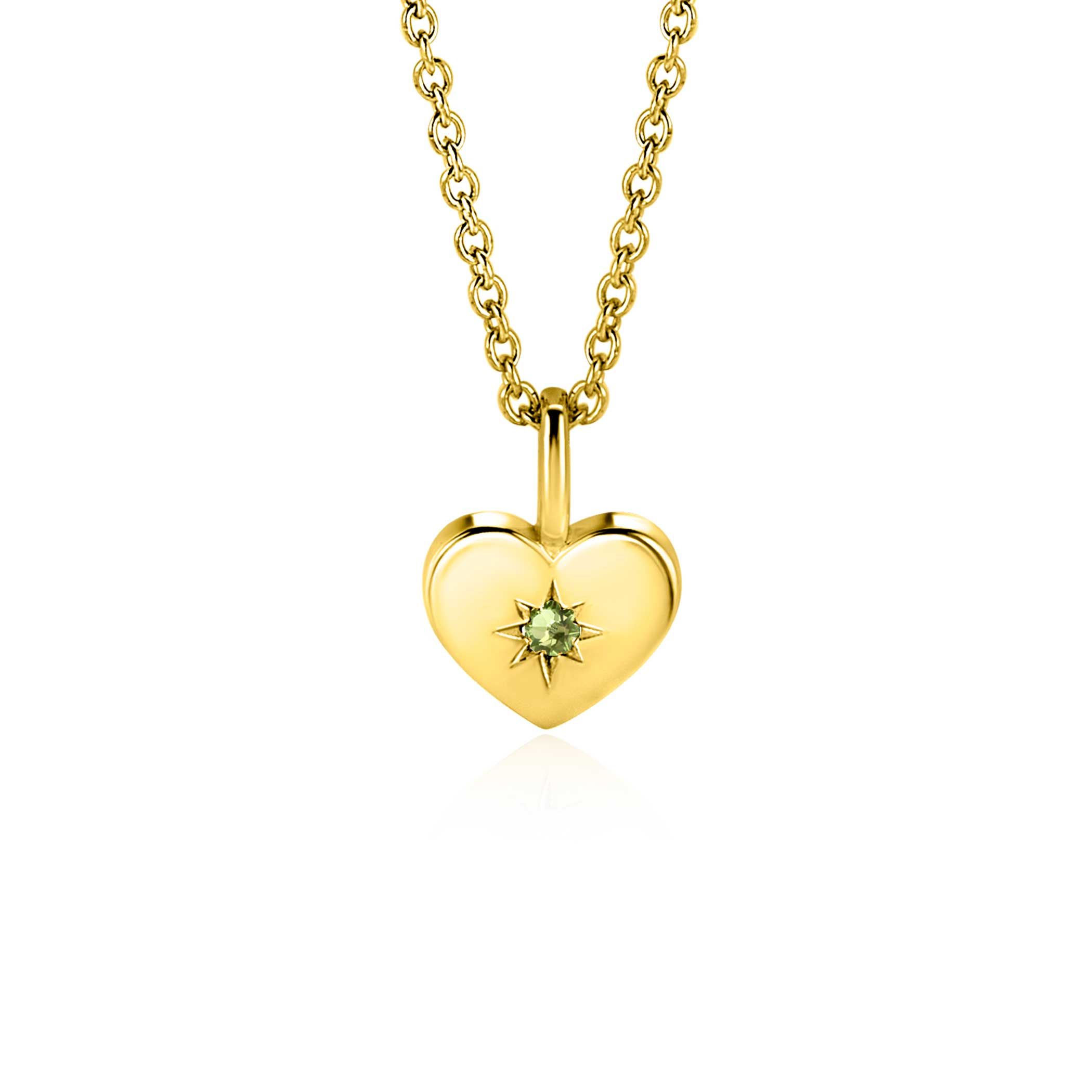 ZINZI zlv. hanger gg.verg.hart birthstones peridoot
