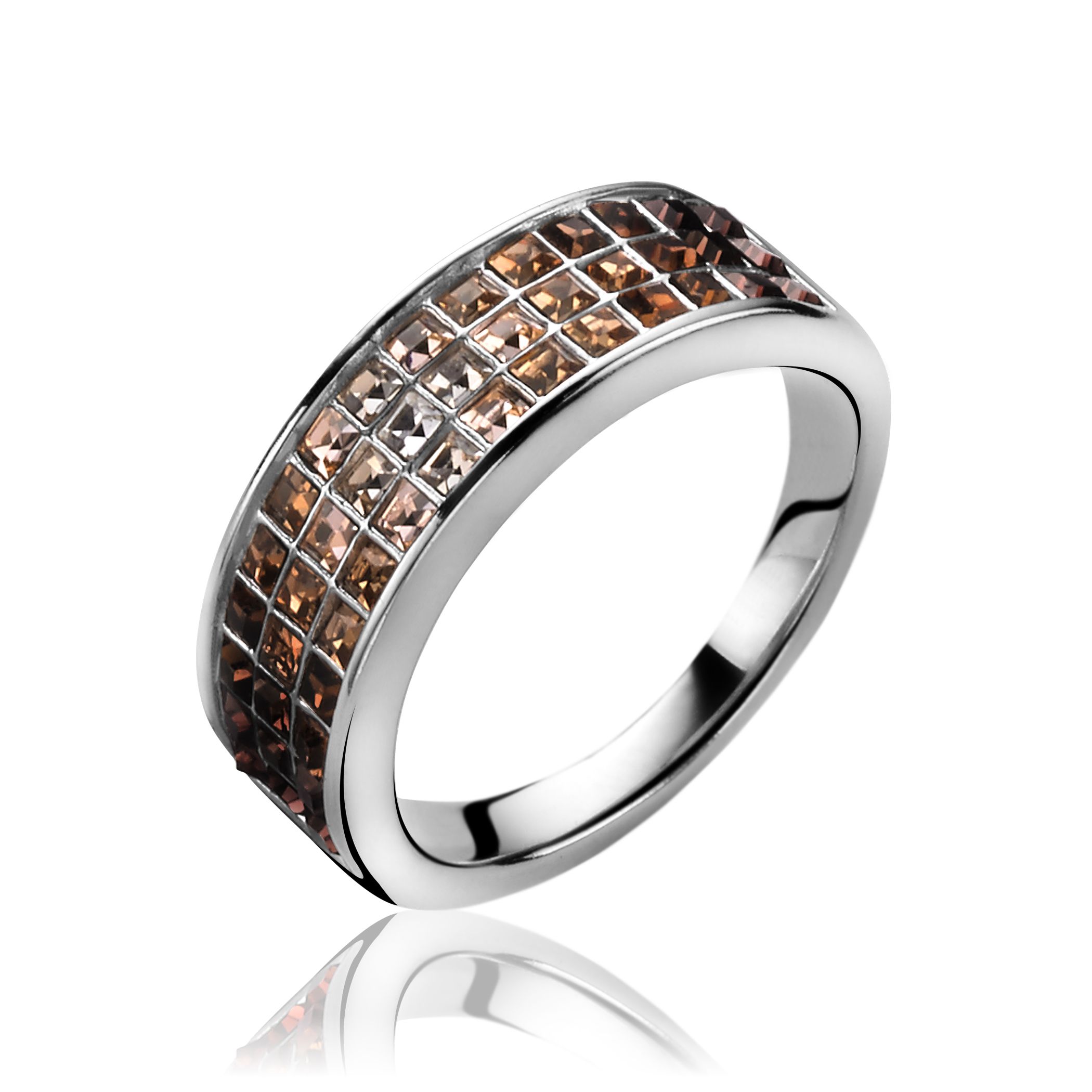 ZINZI silberner Ring braun ZIR1165C