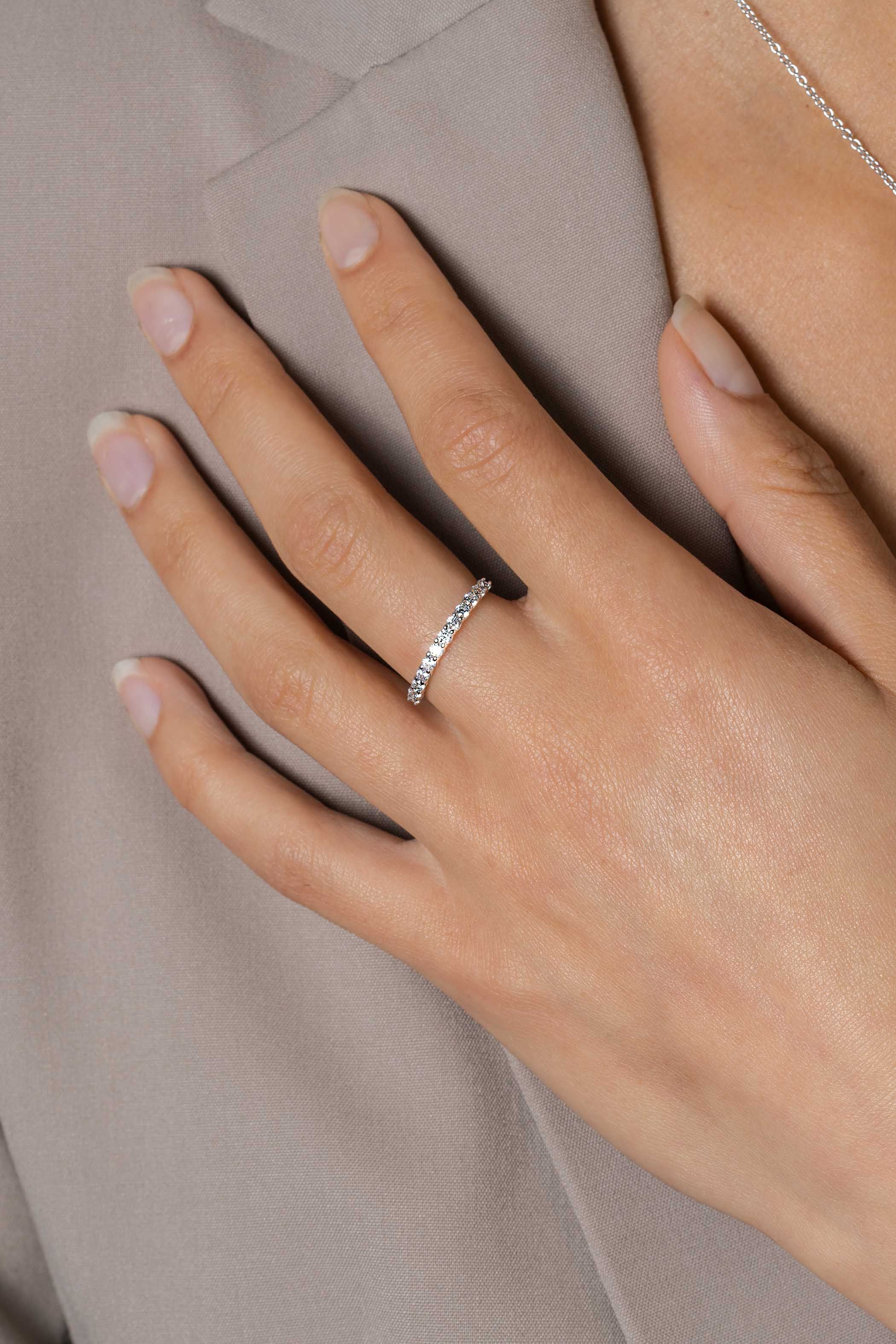 ZINZI silberner Ring weiß ZIR827