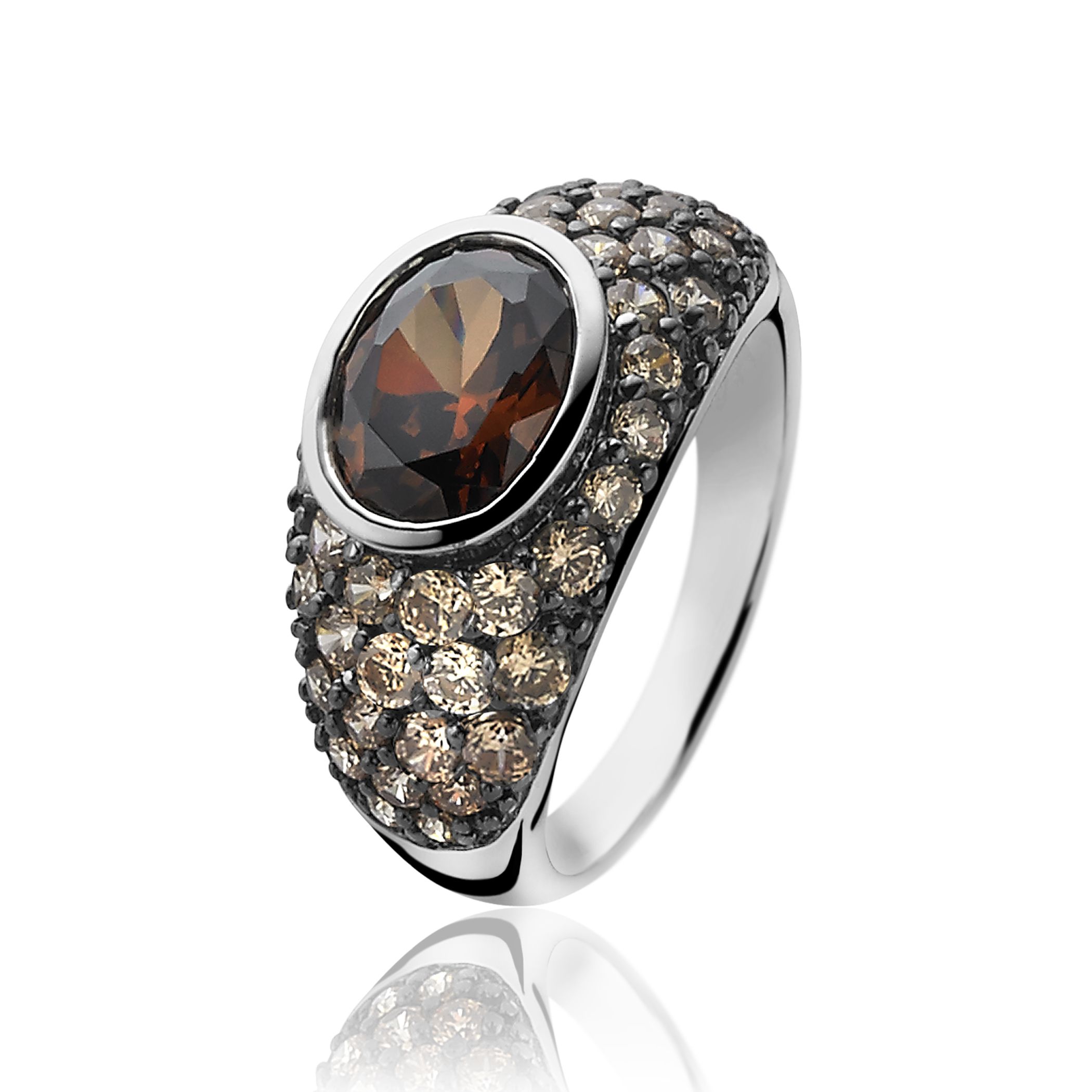 ZINZI silberner Ring braun ZIR1045C