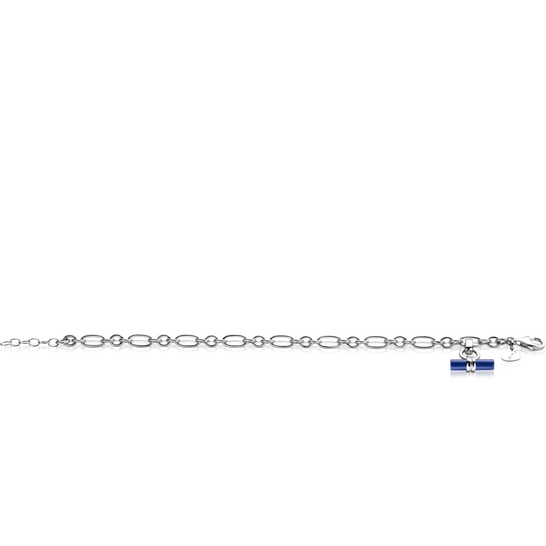 ZINZI zlv. armband met kapittelstokje lapis lazili