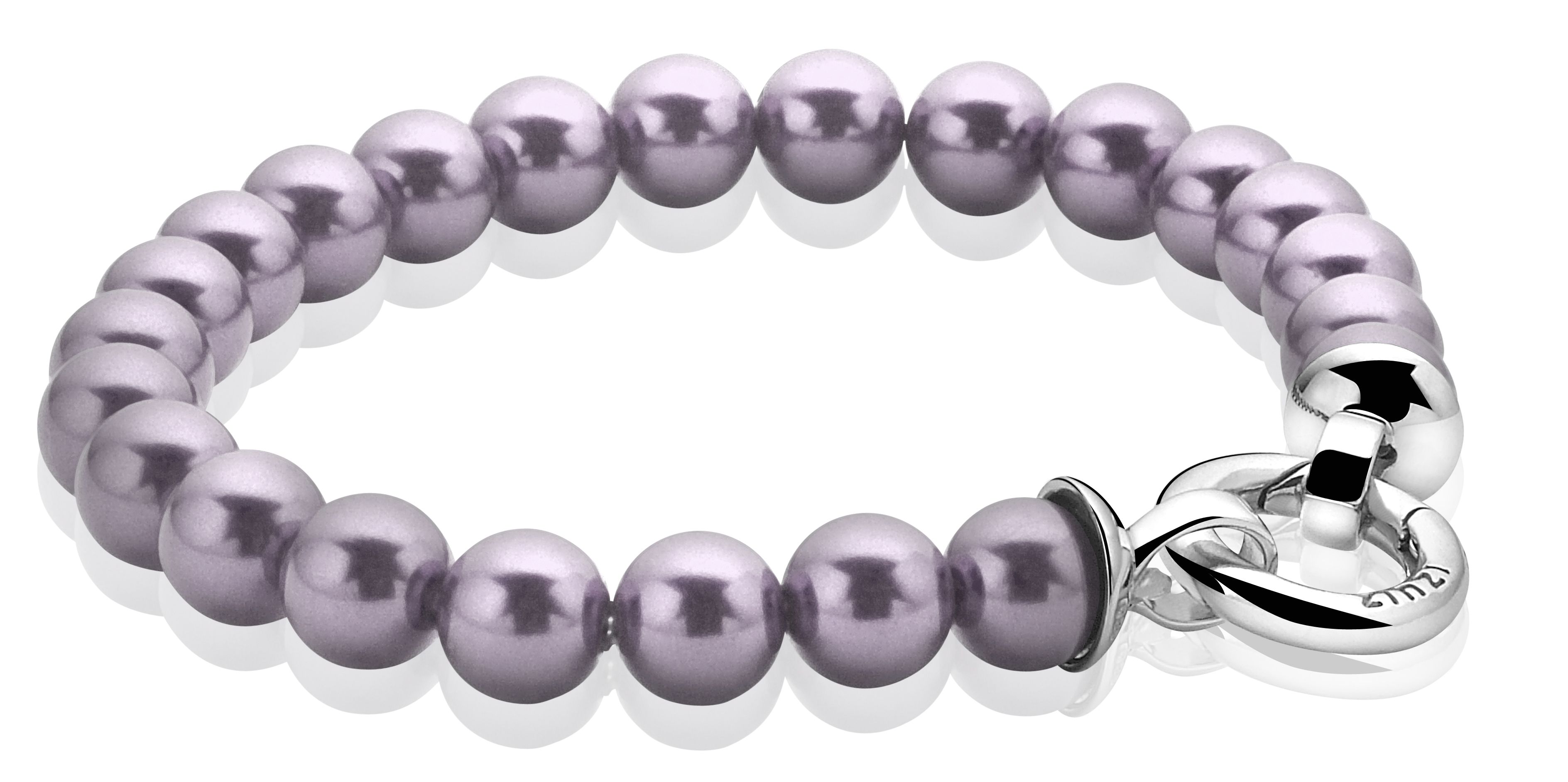 Zinzi silbernes Perlenarmband violett mit Verschluss 20cm ZIA401P-S
