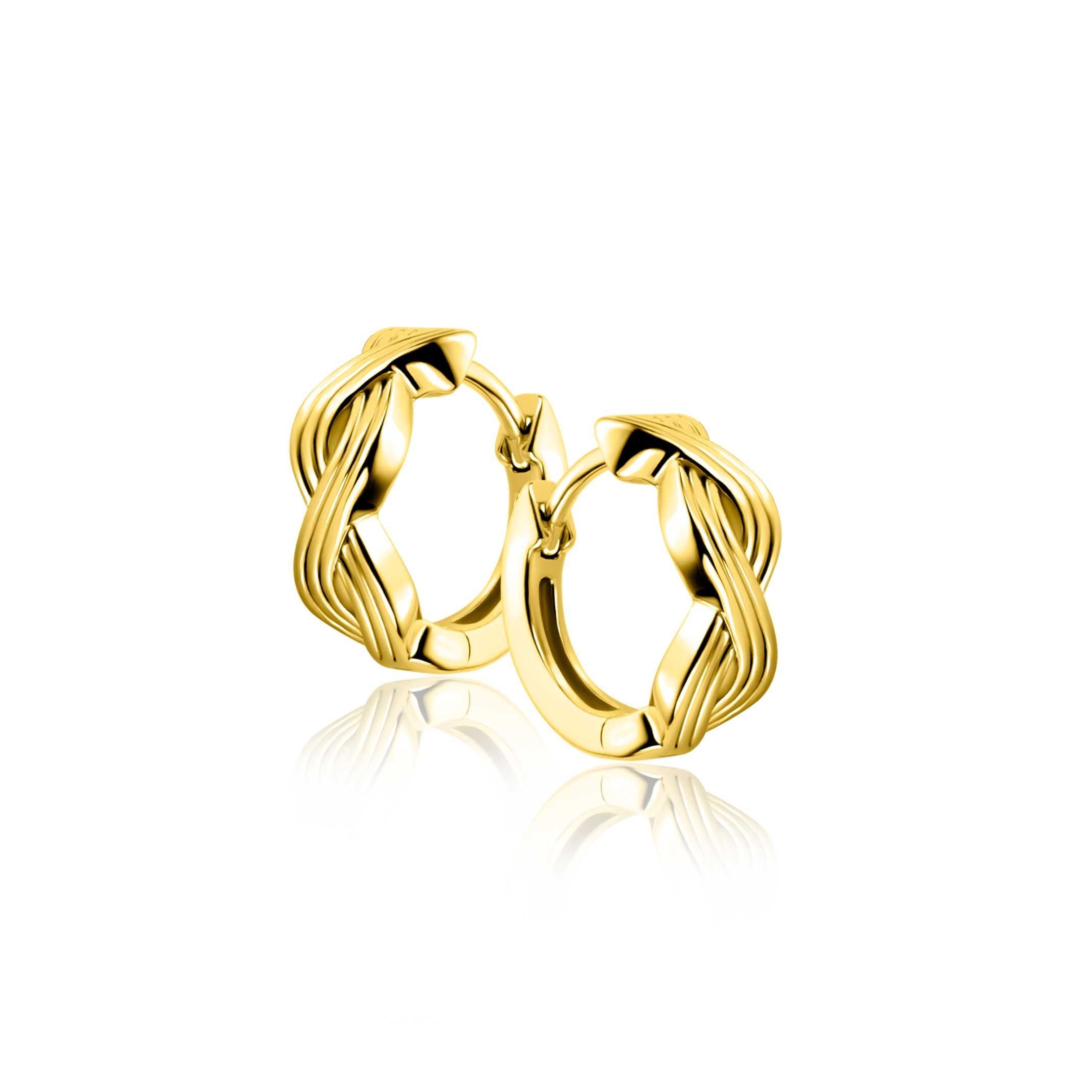 15mm ZINZI Vergoldete Silberne Creolen mit luxuriösem Infinity-Zeichen und Klappverschluss ZIO2684