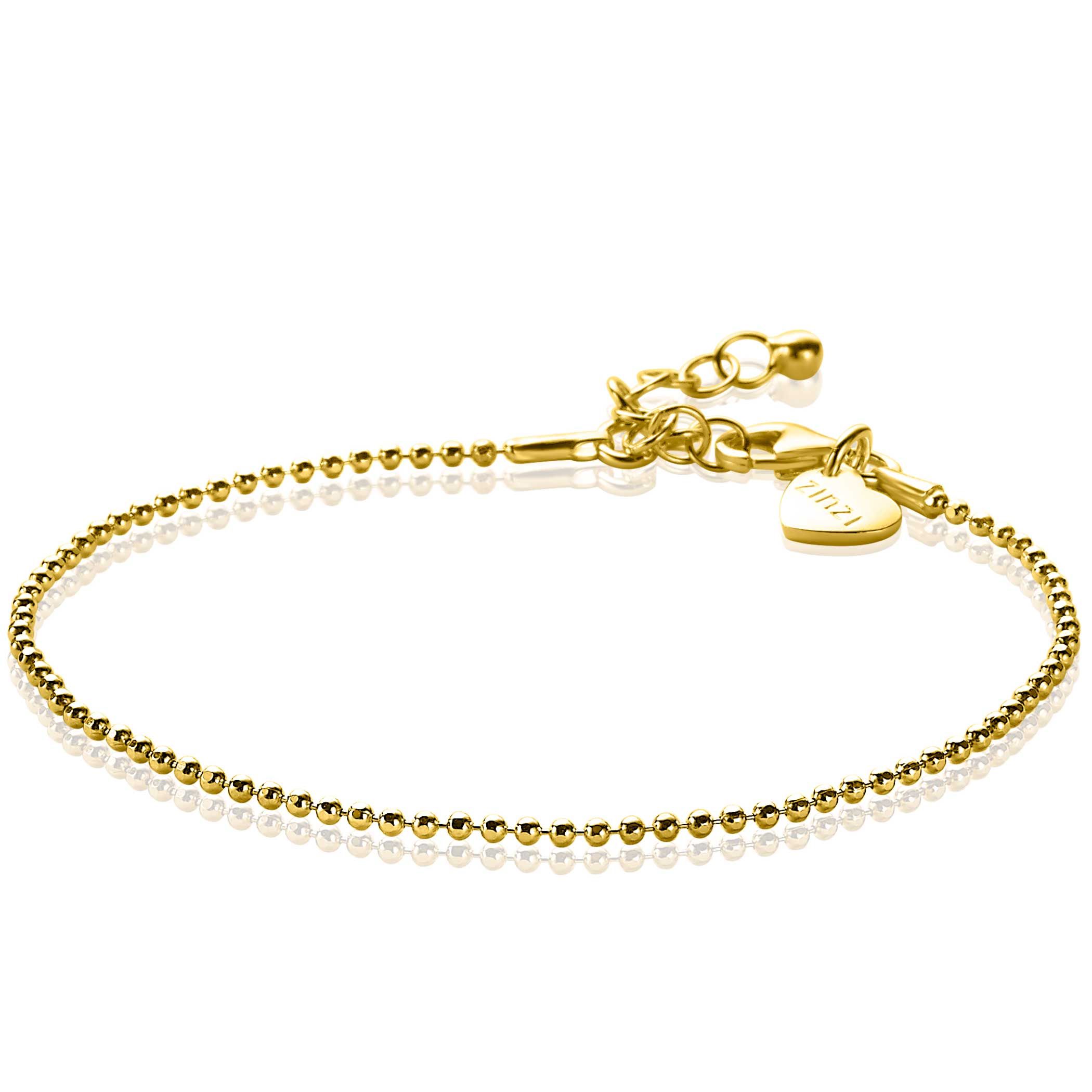 ZINZI silbernes Kugel Armband gelb vergoldet 1,5mm breit 17-19,5cm ZIA1909G