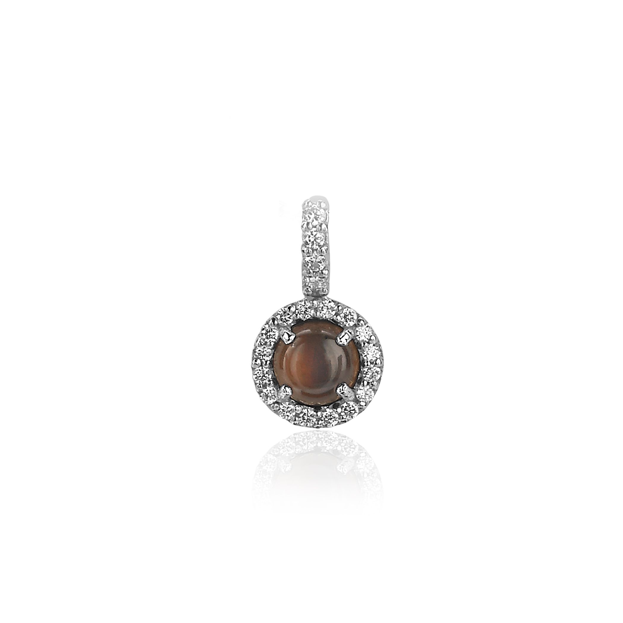 Zinzi silberner Anhänger braun Perle ZIH1039C