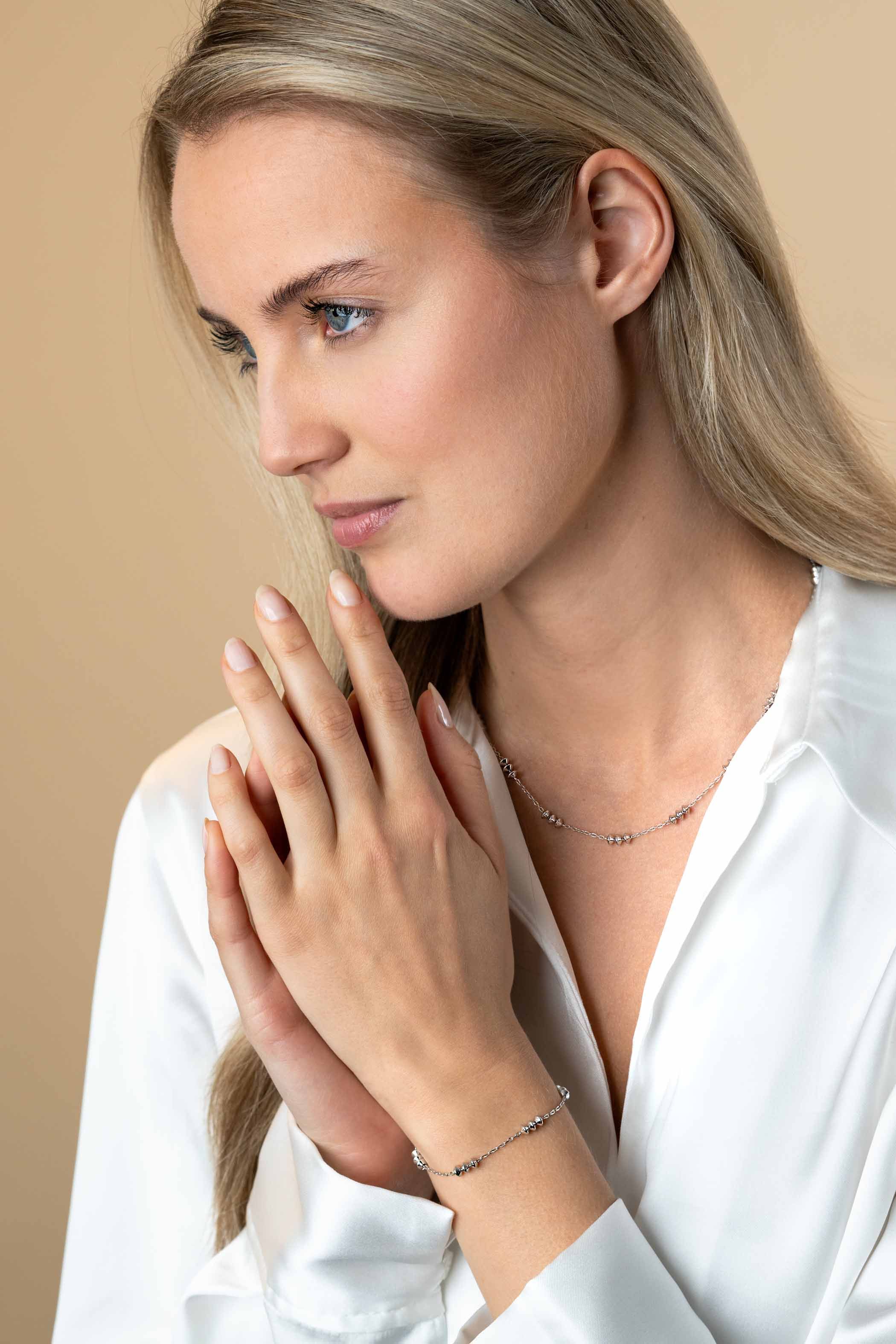 ZINZI zlv. collier fantasie met tolletjes vorm