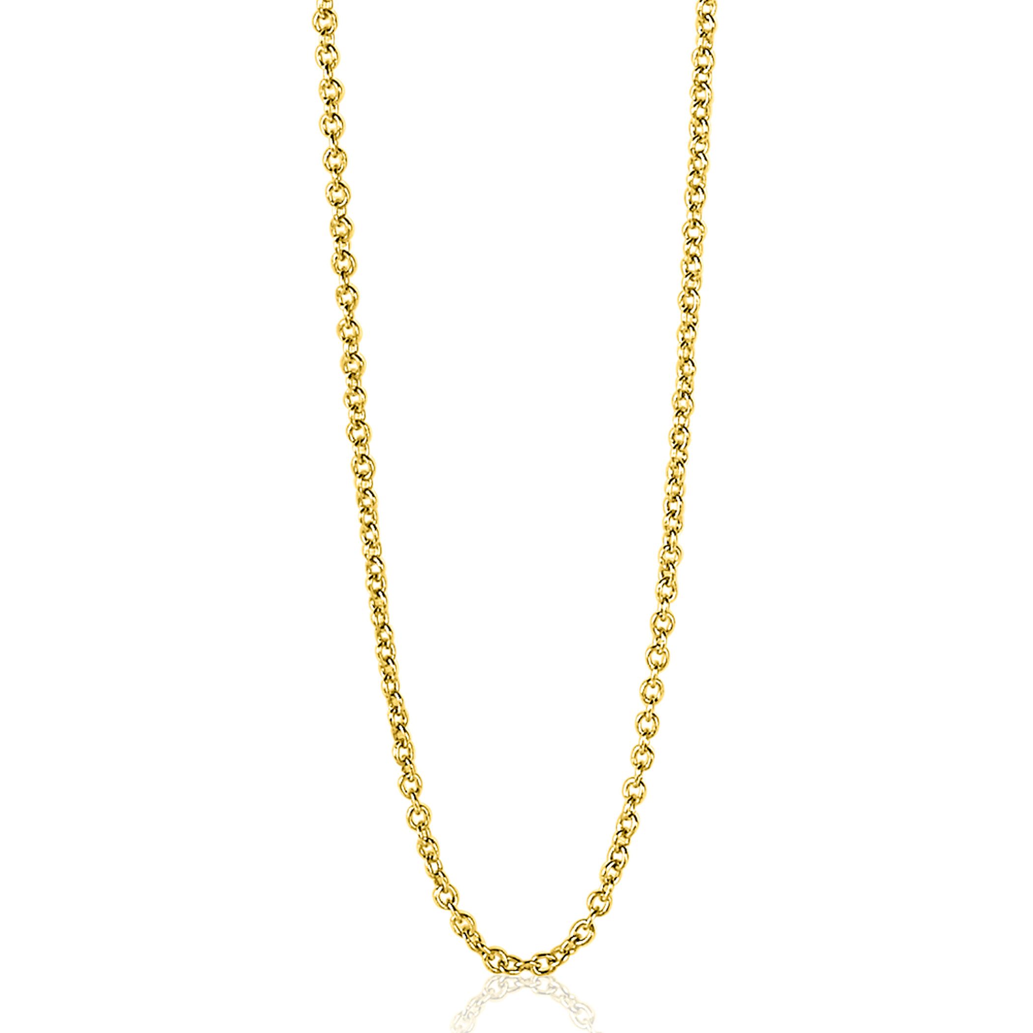 70cm ZINZI silberne Anker Kette gelbvergoldet ZILC-A70G