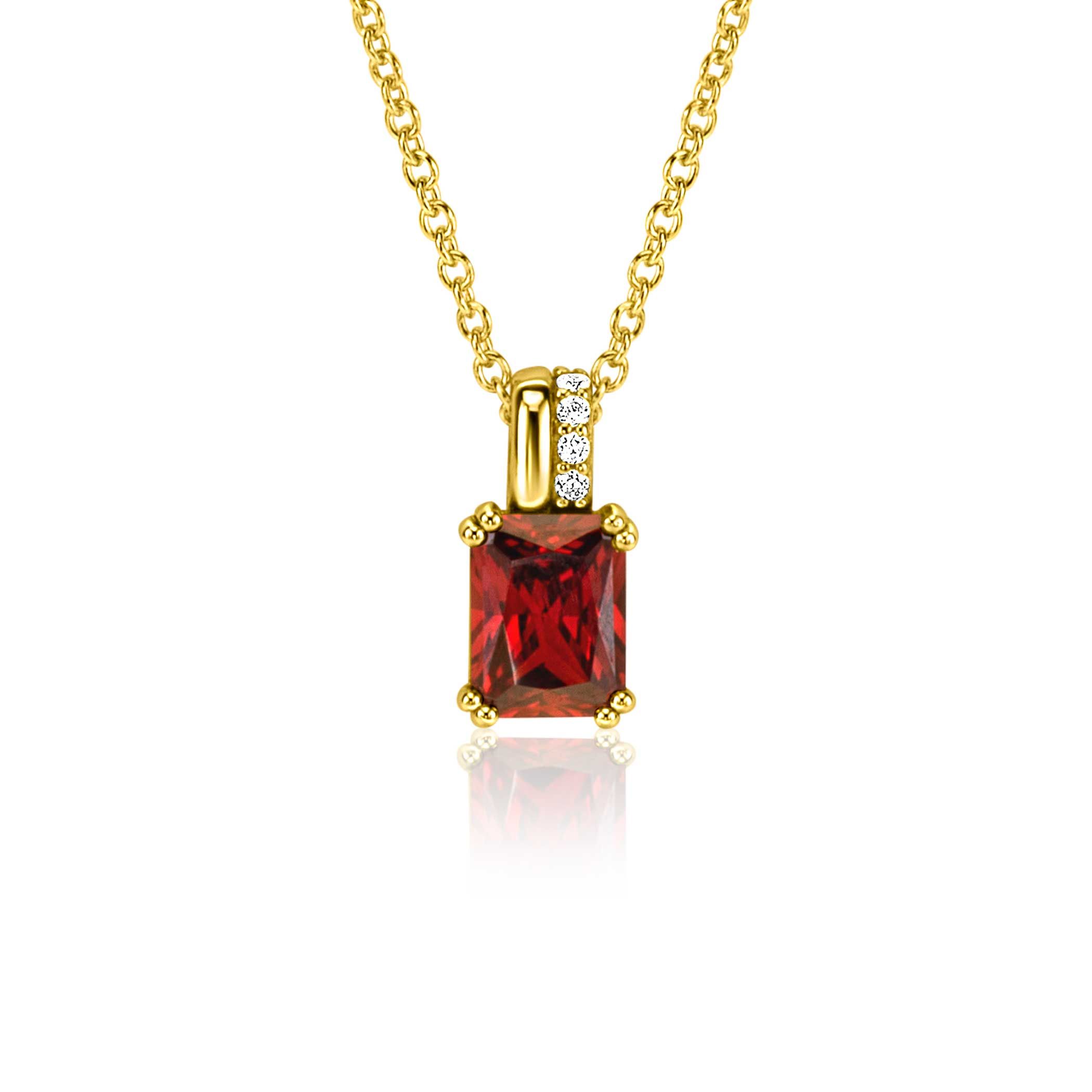 ZINZI zlv. hanger gg.verg. rechthoek rood en zirc.