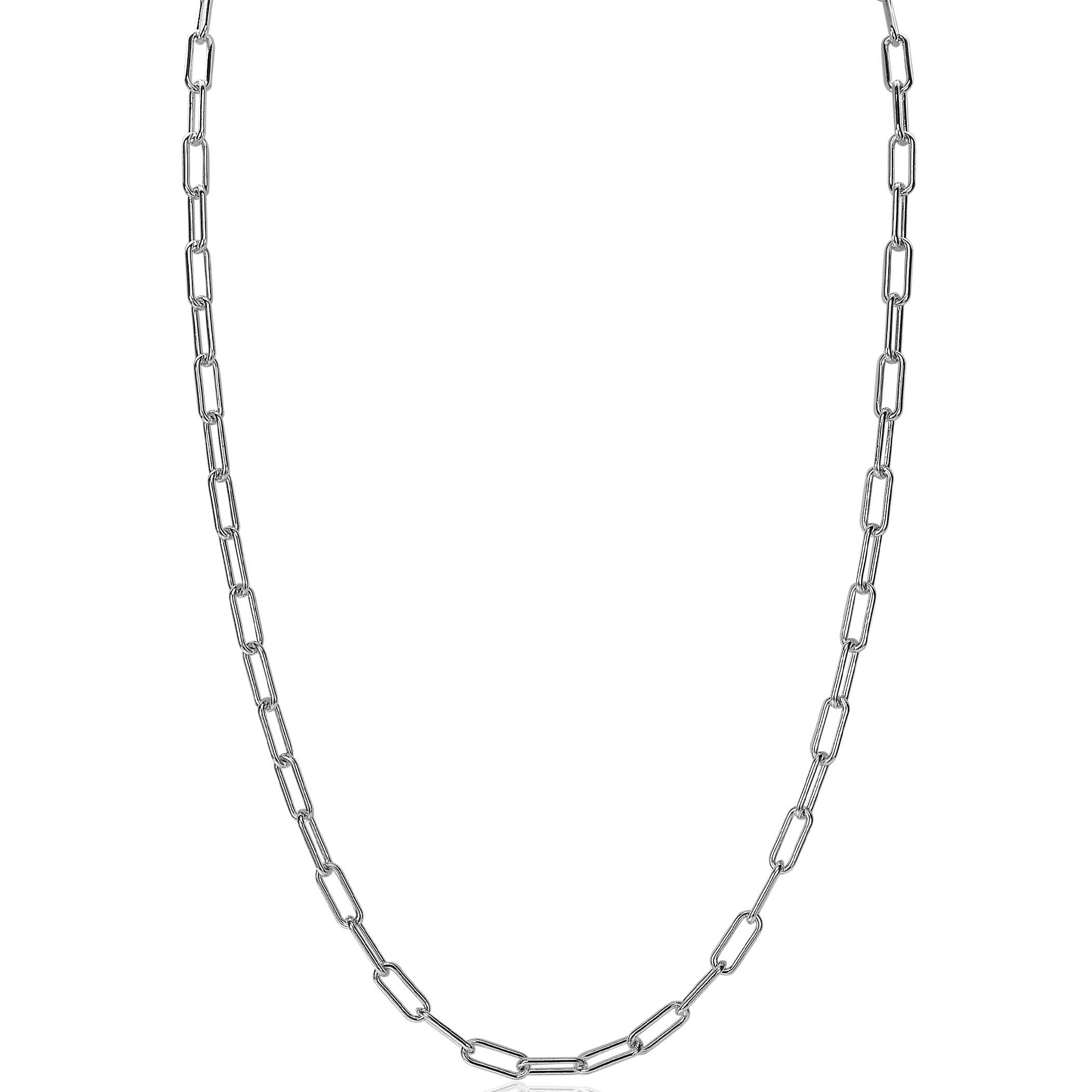 ZINZI silberne paperclip Glieder Kette 45cm 3,5mm breit ZIC2202