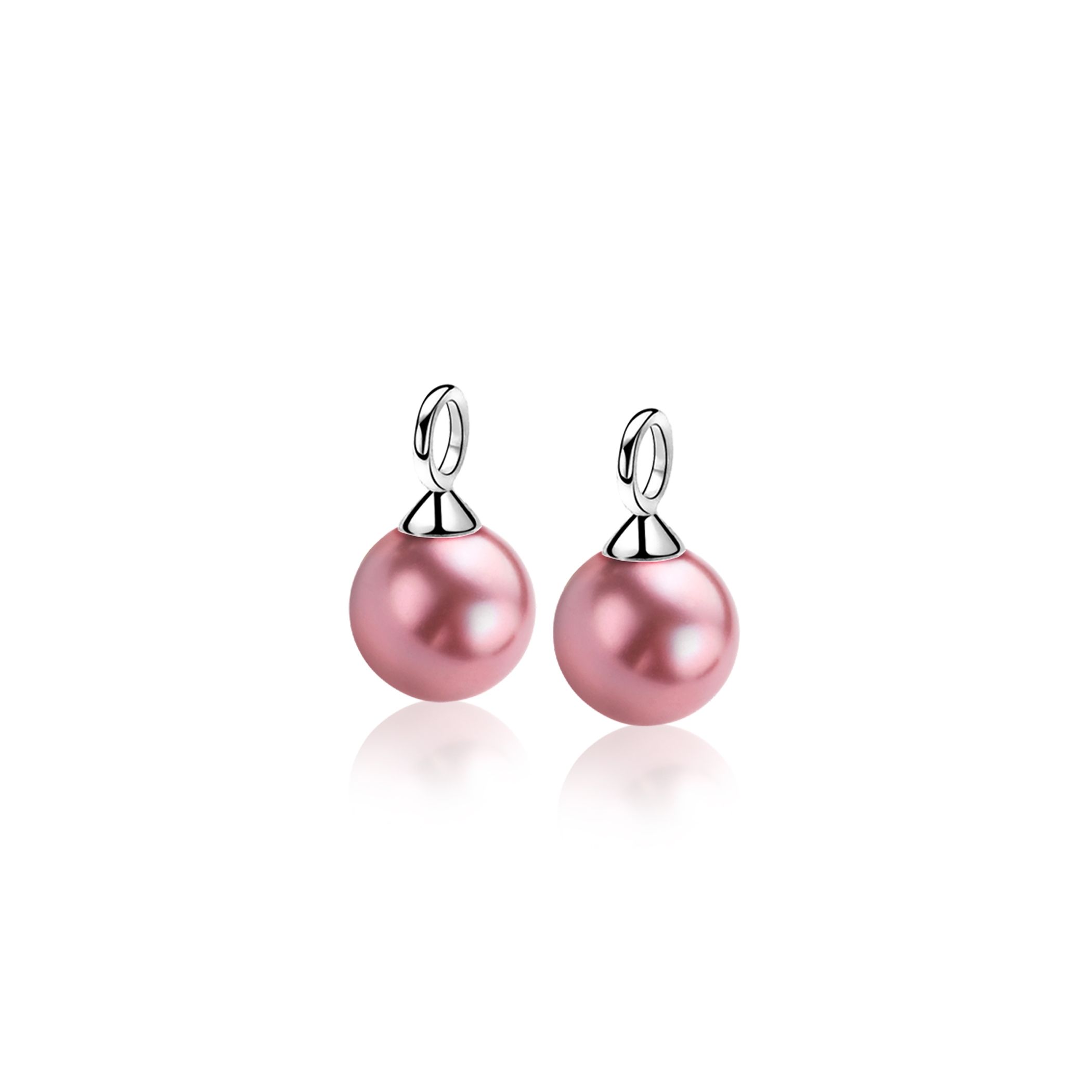 ZINZI silberne Ohrhänger Perle fuchsia rosaZICH266F
