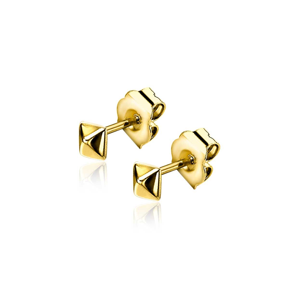 ZINZI silberne Ohstecker 14K gelb vergoldet 3mm Nieten ZIO2167G