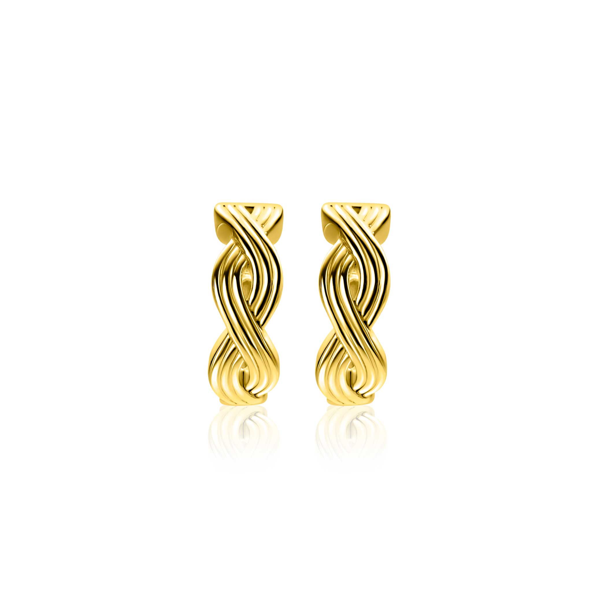 15mm ZINZI Vergoldete Silberne Creolen mit luxuriösem Infinity-Zeichen und Klappverschluss ZIO2684