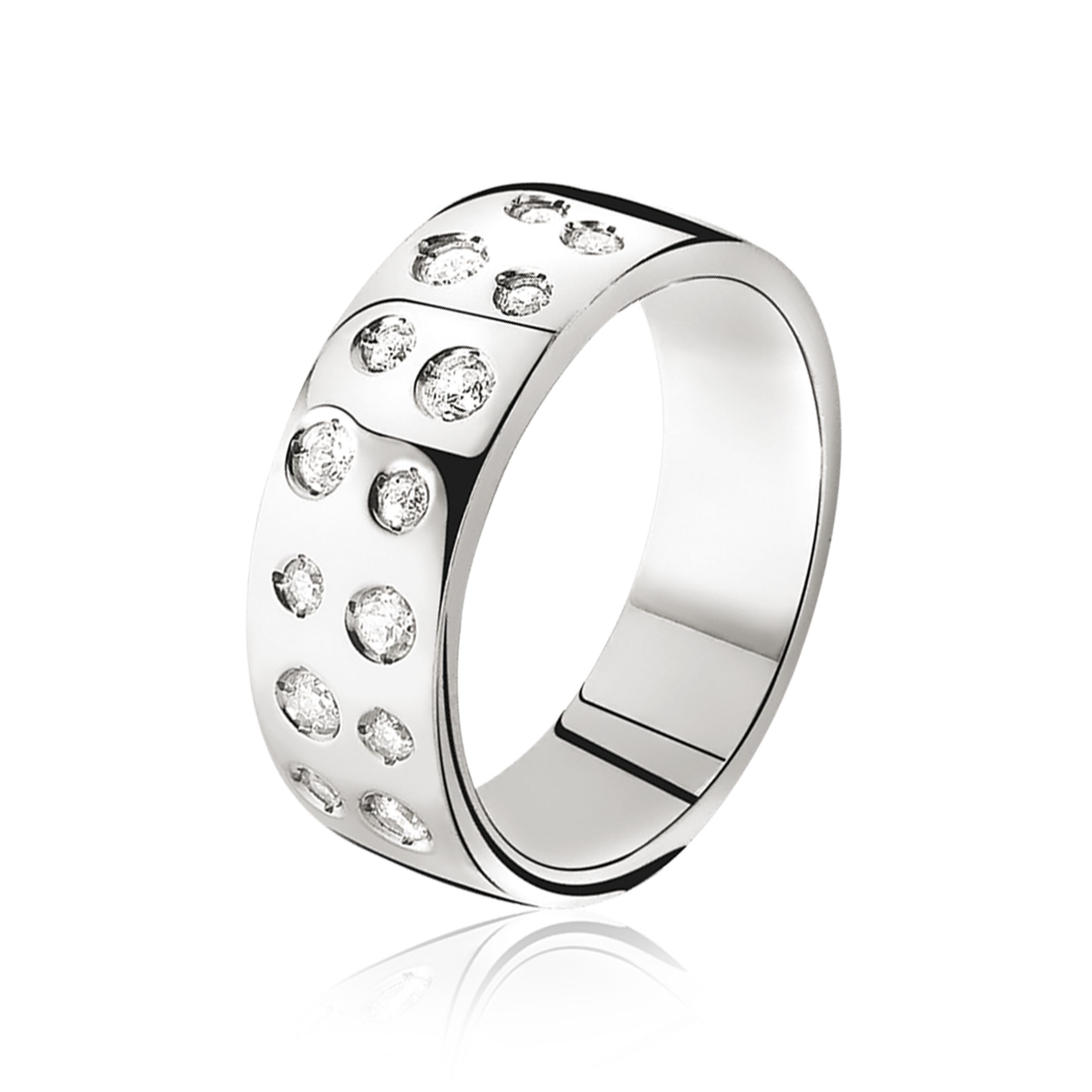 ZINZI silberner Ring weiß ZIR574