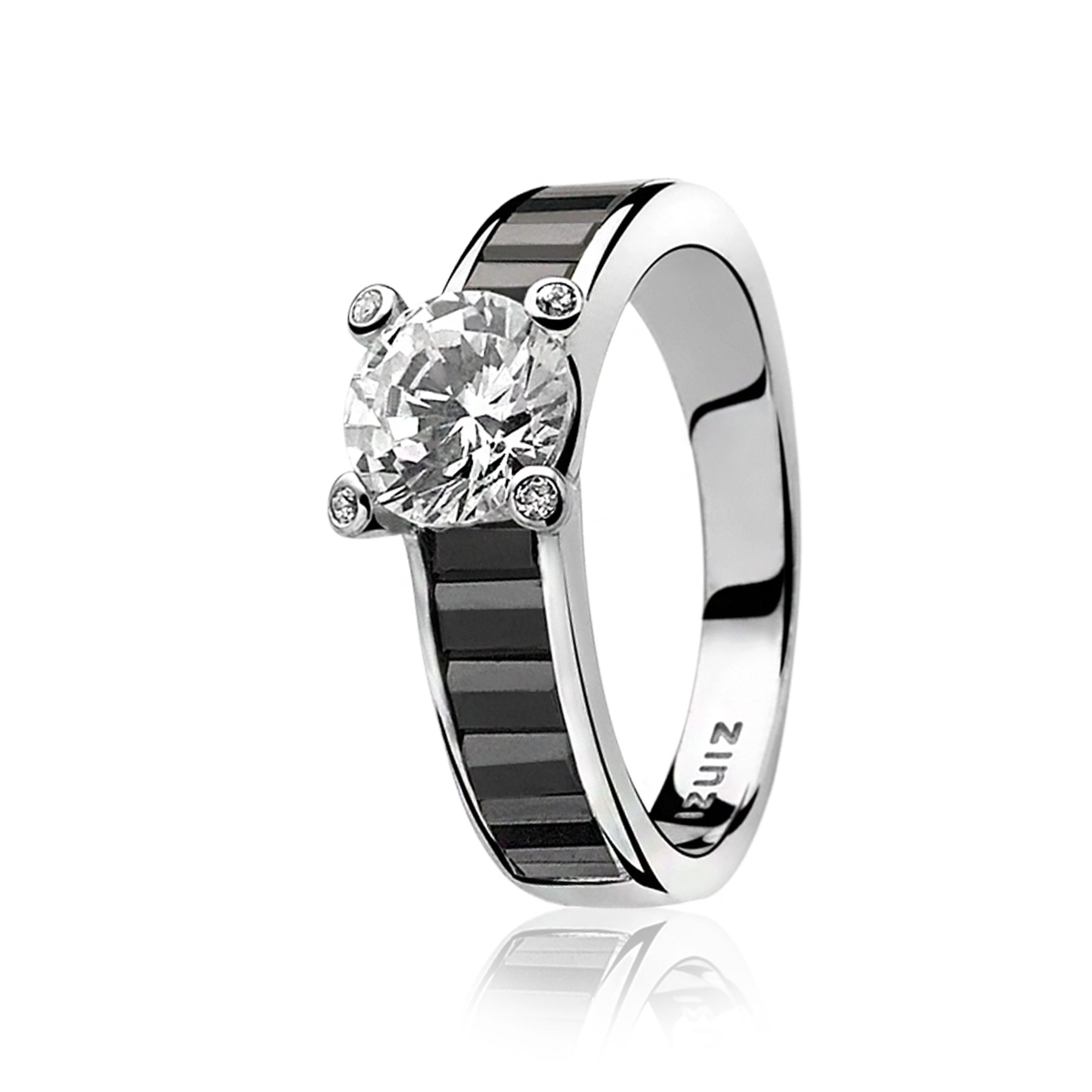 ZINZI silberner Ring schwarz ZIR775Z