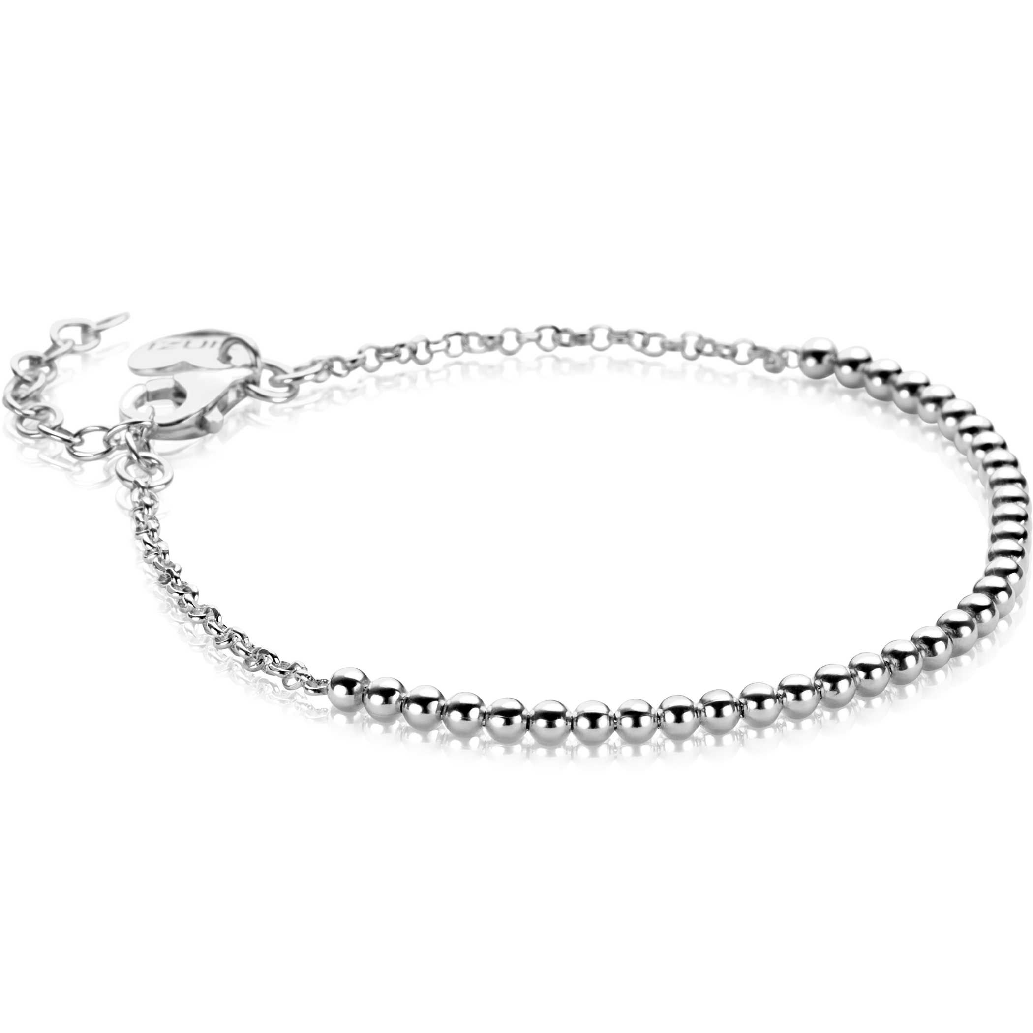ZINZI Silberarmband mit Jasseron-Kugeln (2,5 mm breit) in der Mitte, 16-19 cm ZIA2640