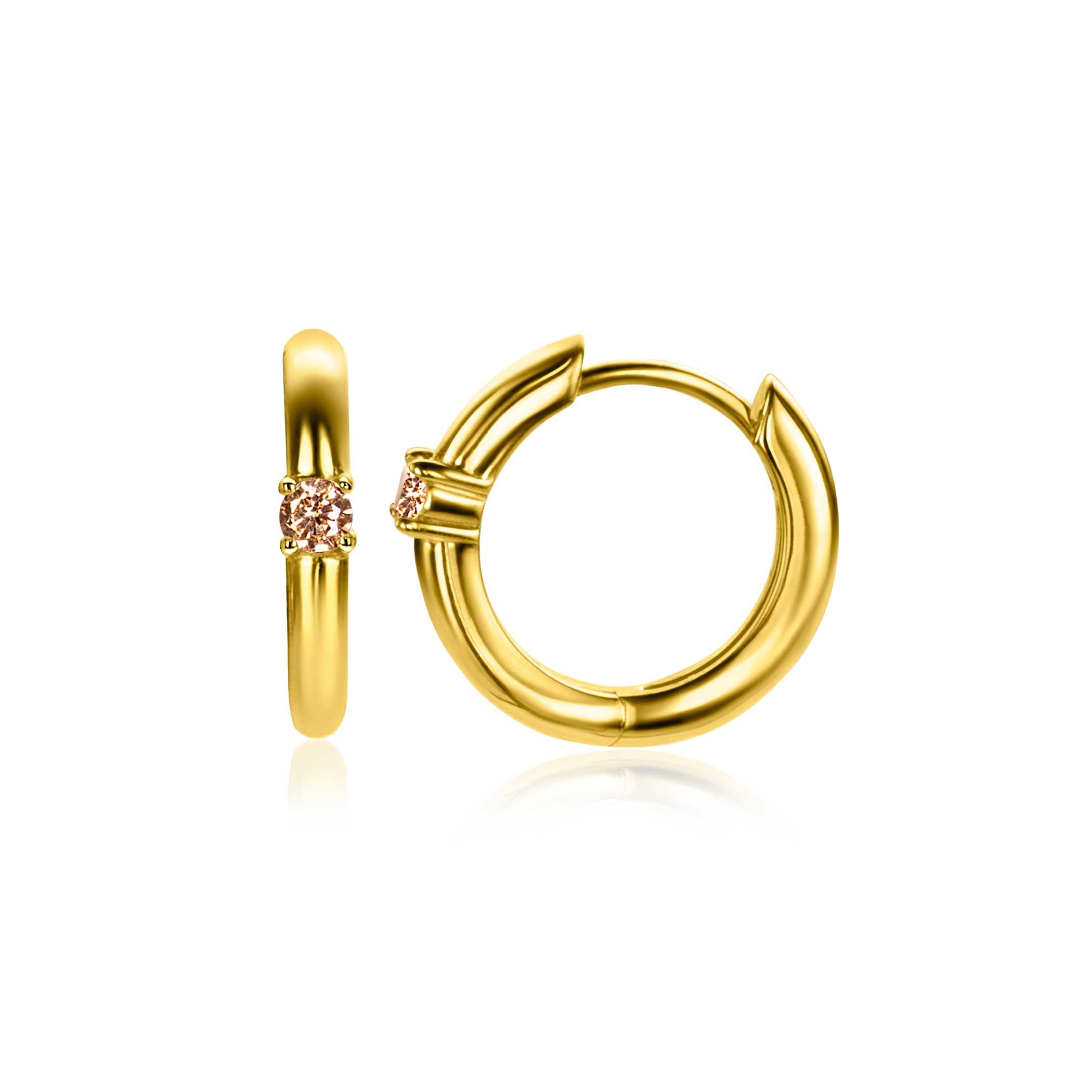 ZINZI zlv. oorringen gg.verg birthstones citrien cz