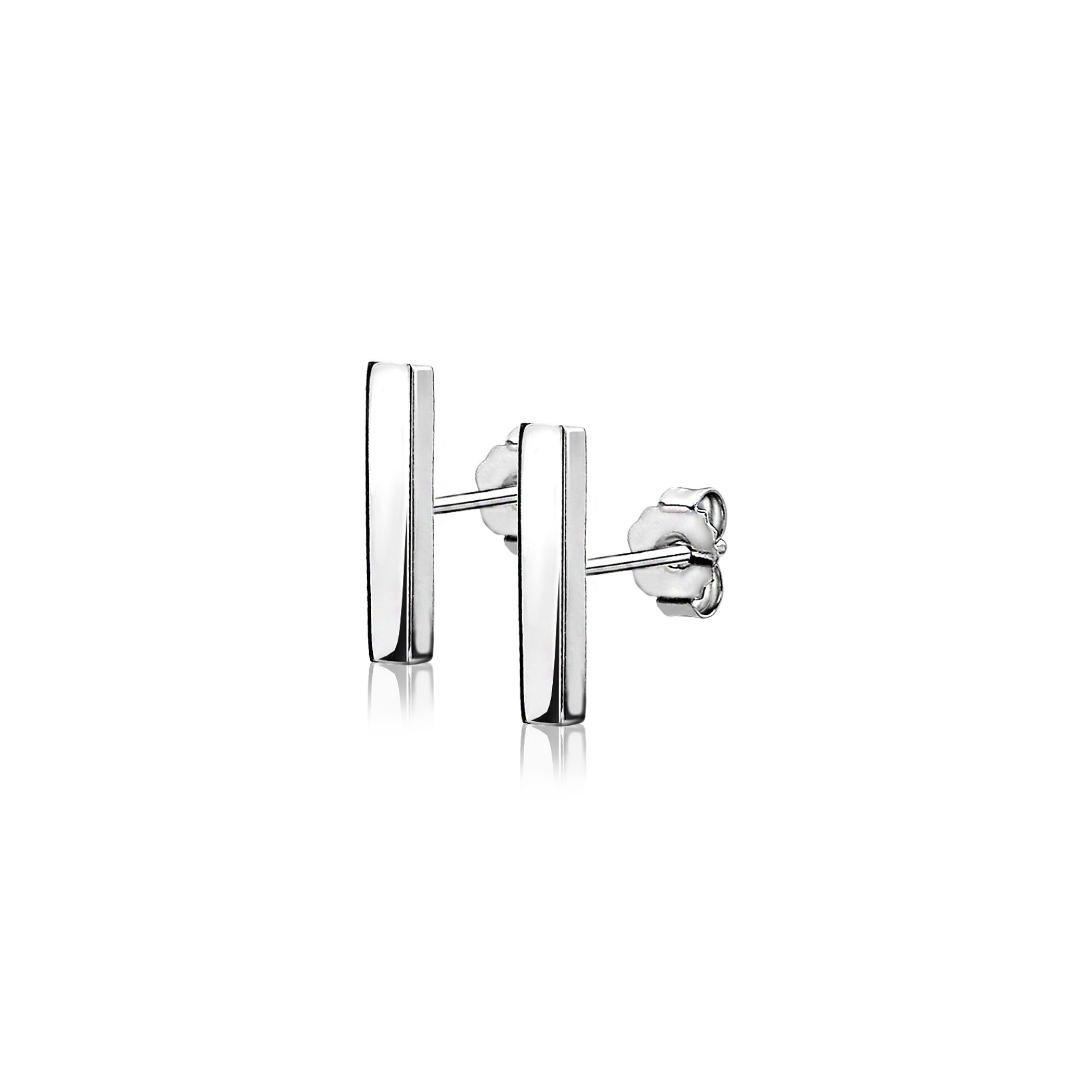 ZINZI silberne Ohrstecker glatt Stab 12mm ZIO1384