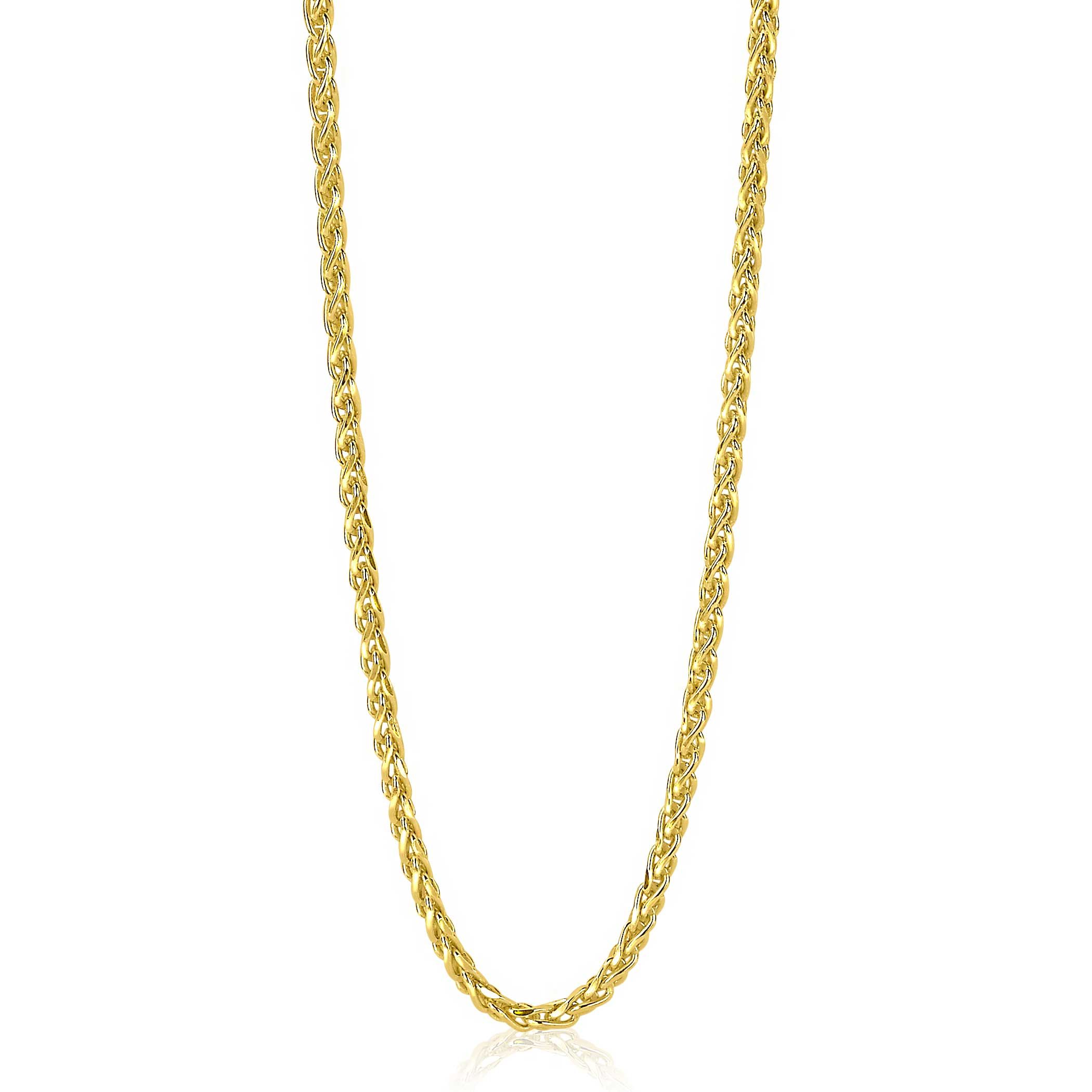 ZINZI silberne Gliederhalskette gelbvergoldet Palmier 2mm breit 45cm ZIC1931G