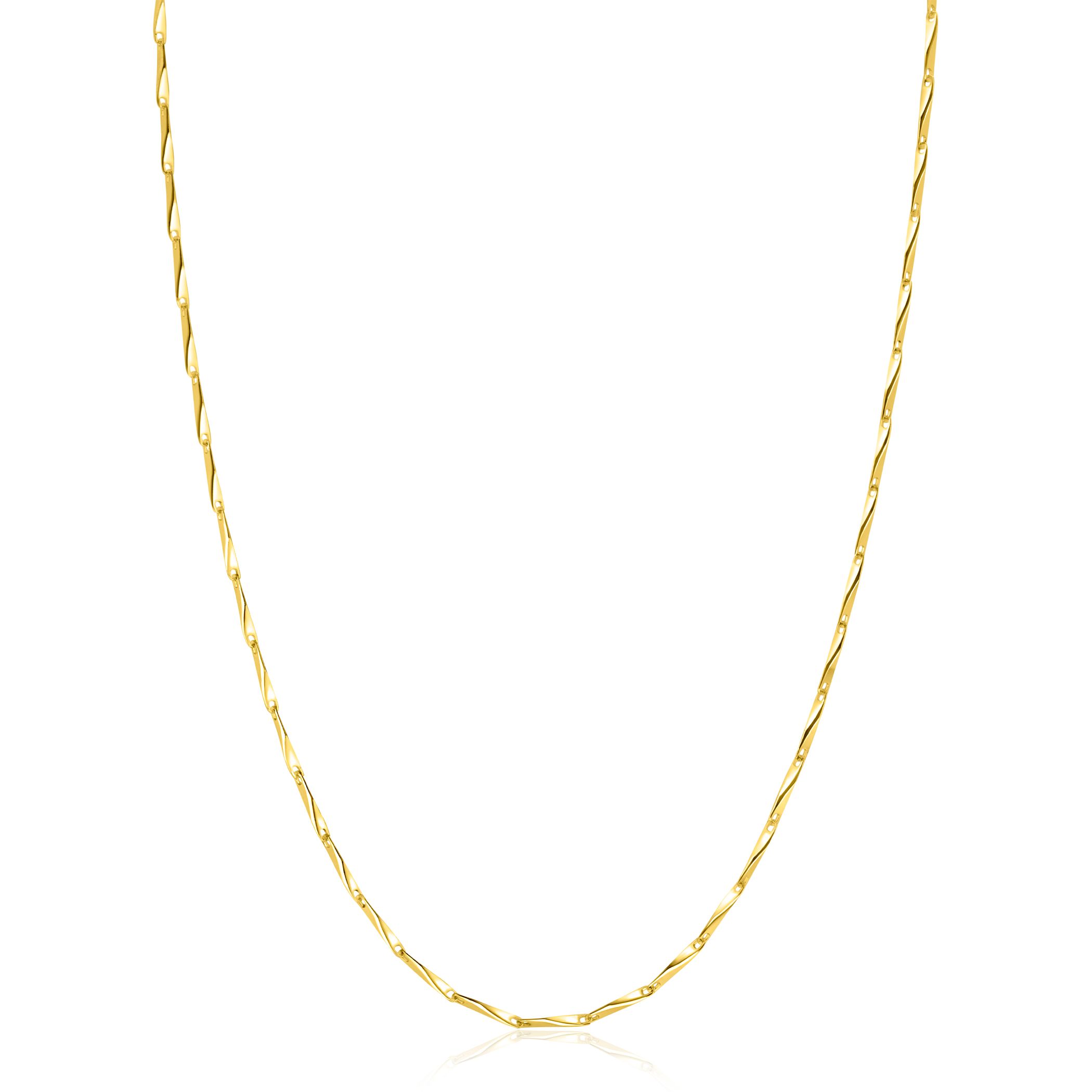 ZINZI zlv. collier gg.verg. gedraaide schakels 45cm