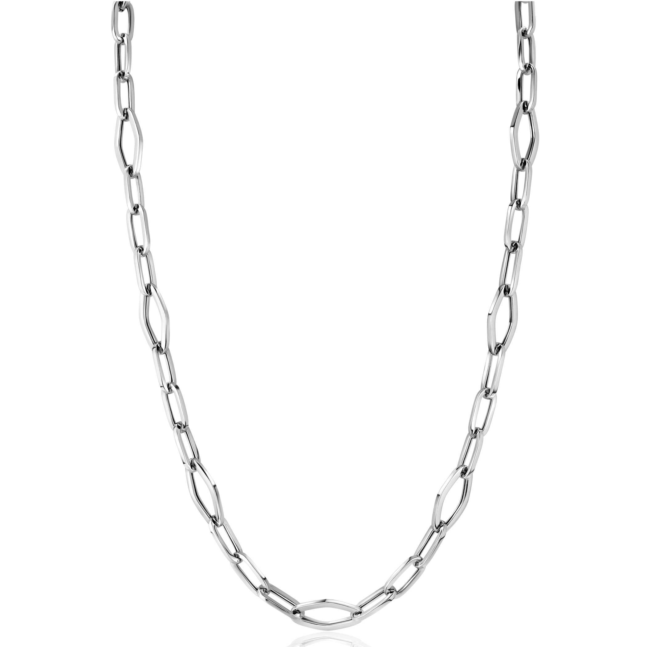 ZINZI zlv. collier paperclip en wieber schakels