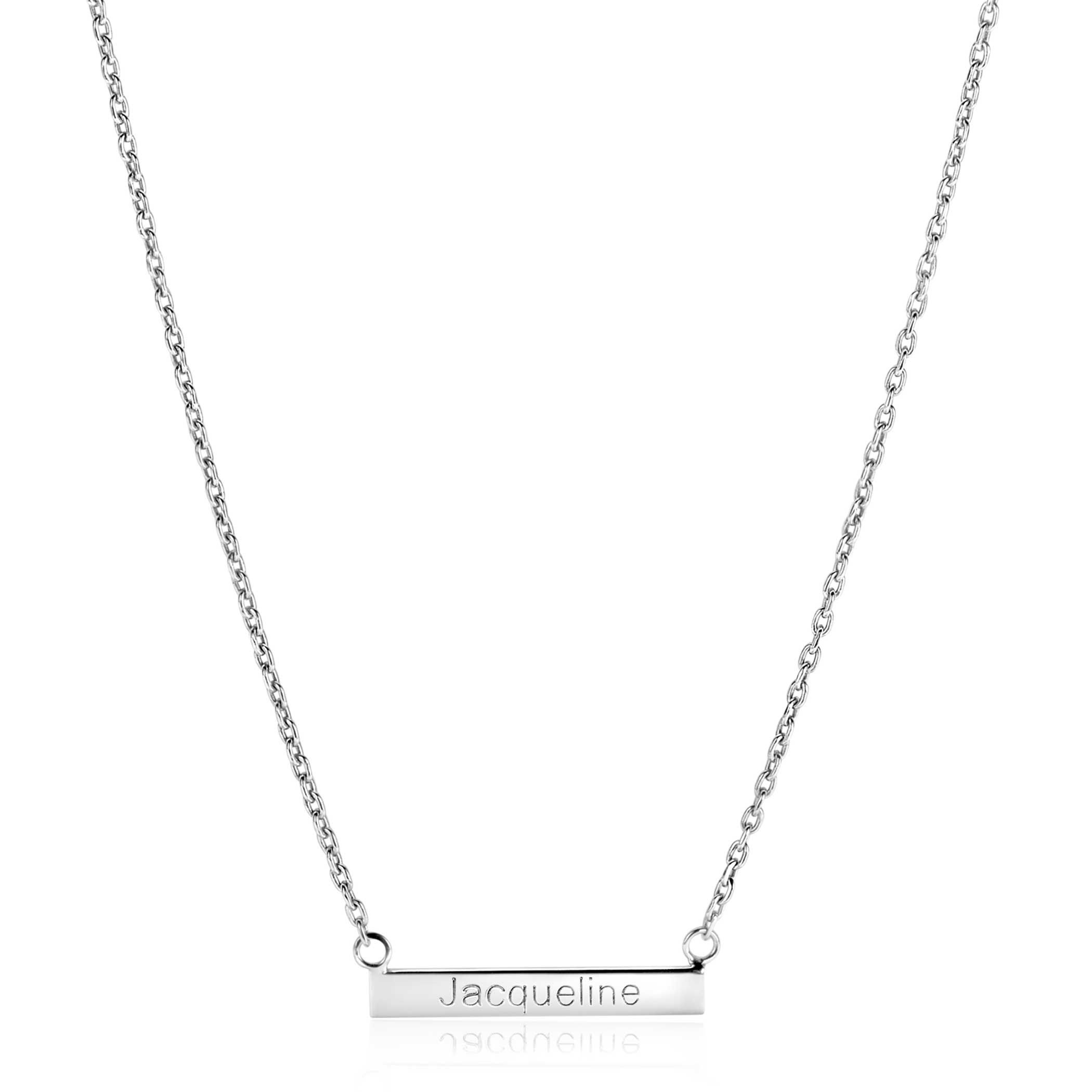 ZINZI zlv. collier met recht plaatje