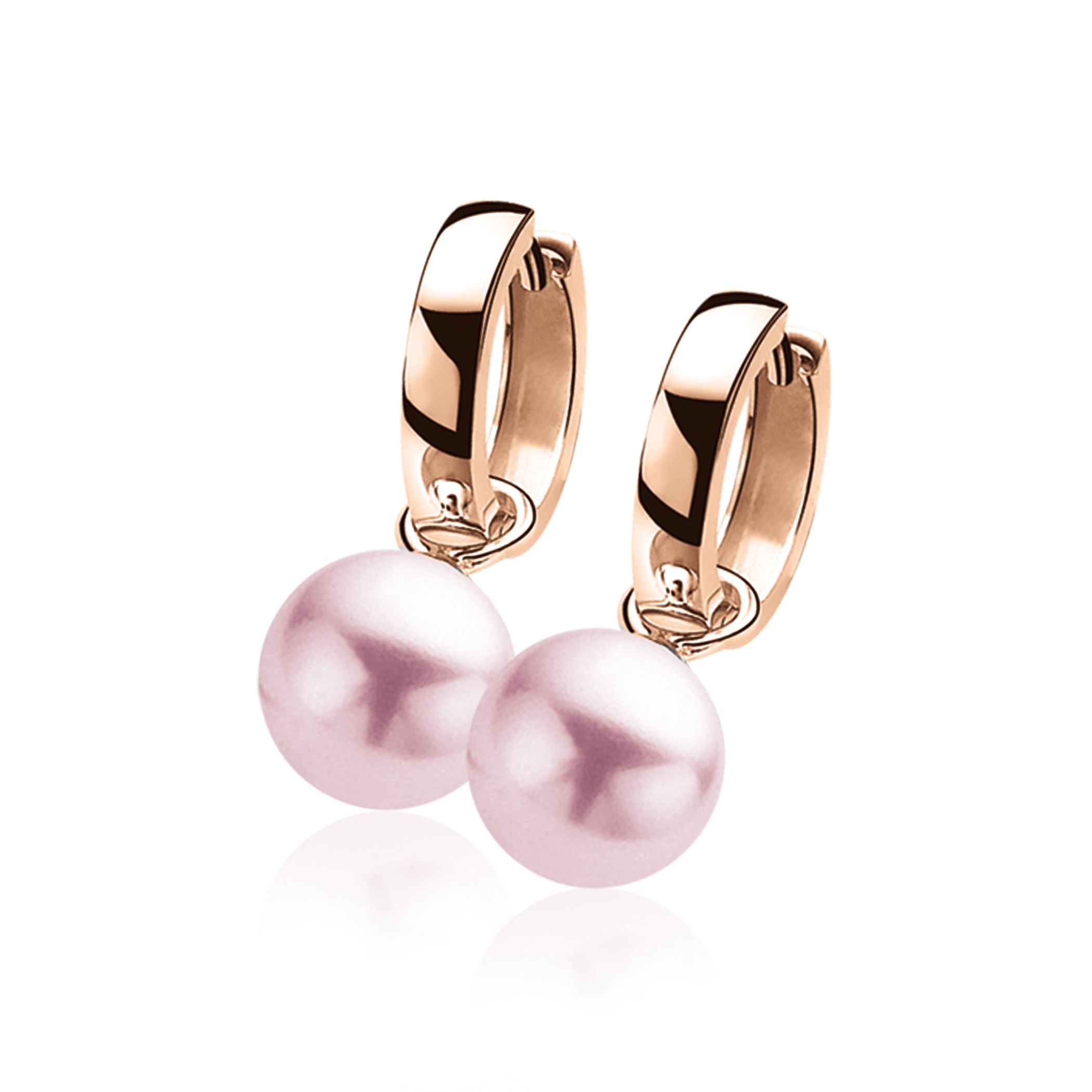 ZINZI silberne Ohrhänger rosé vergoldet rosa Perle ZICH266RR