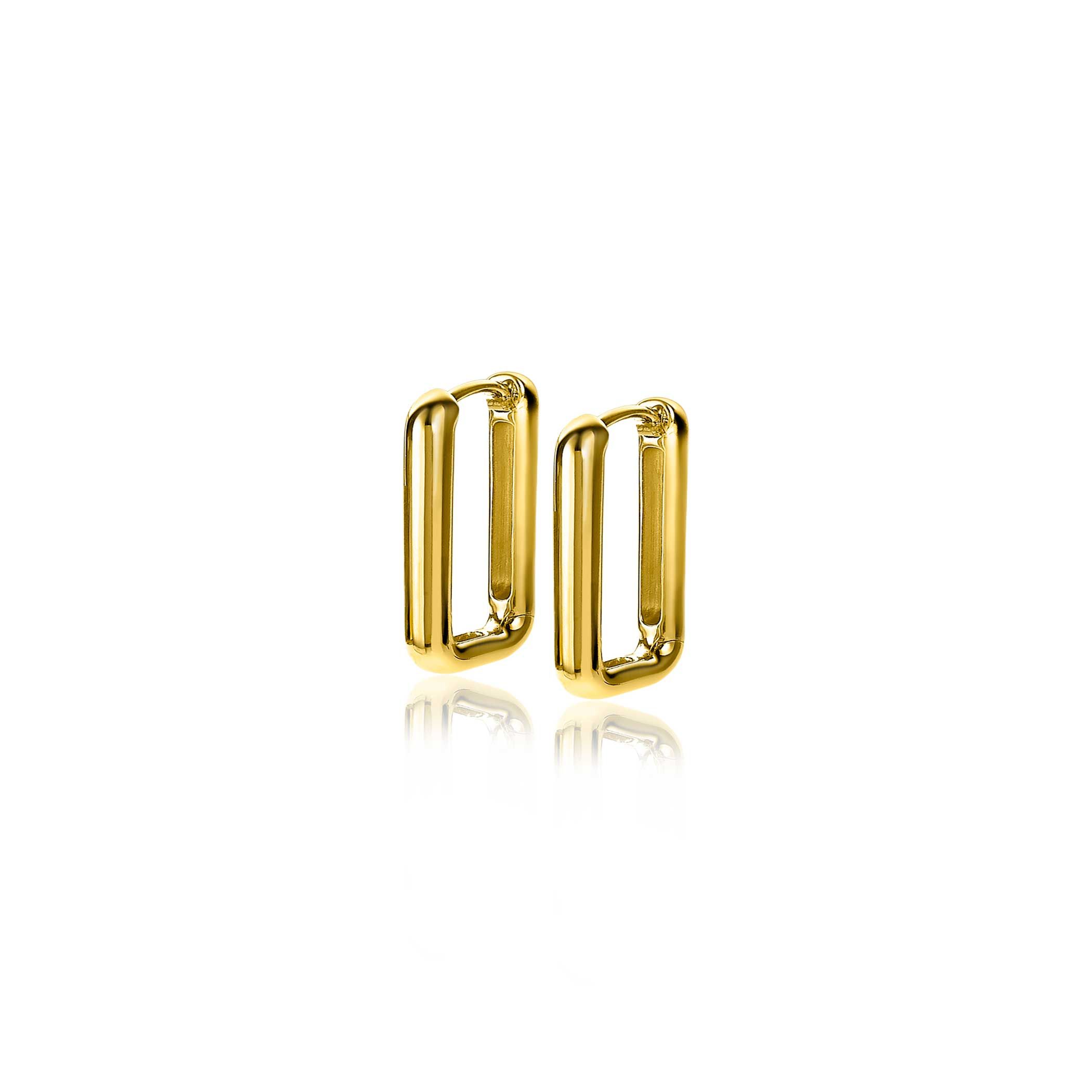 ZINZI silberne Luxus-Ohrringe 14K Gelbgold vergoldet 15x2mm ovale Form ZIO2221G