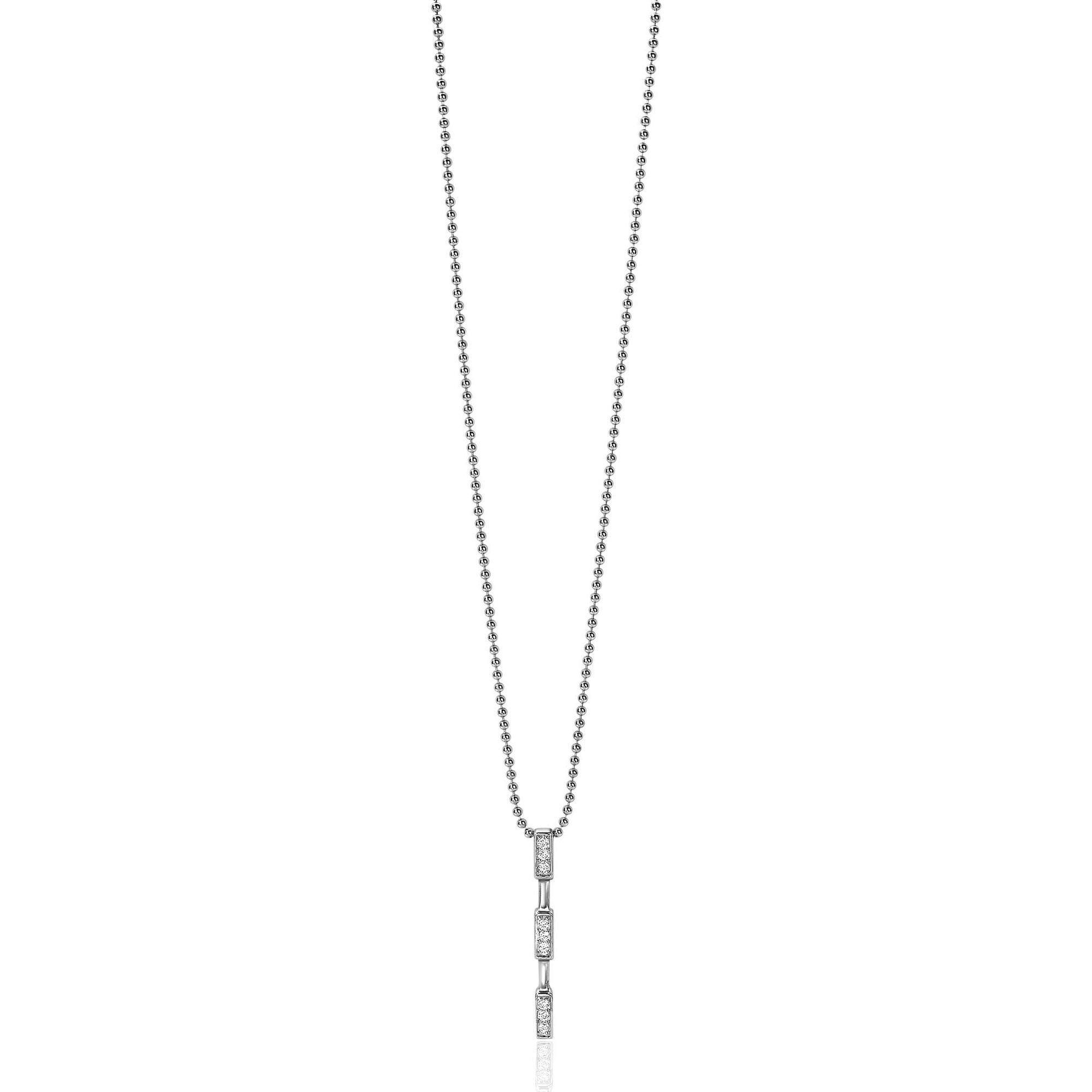 ZINZI silberner Anhänger Stab 26mm weiße Zirkonias ZIH1958