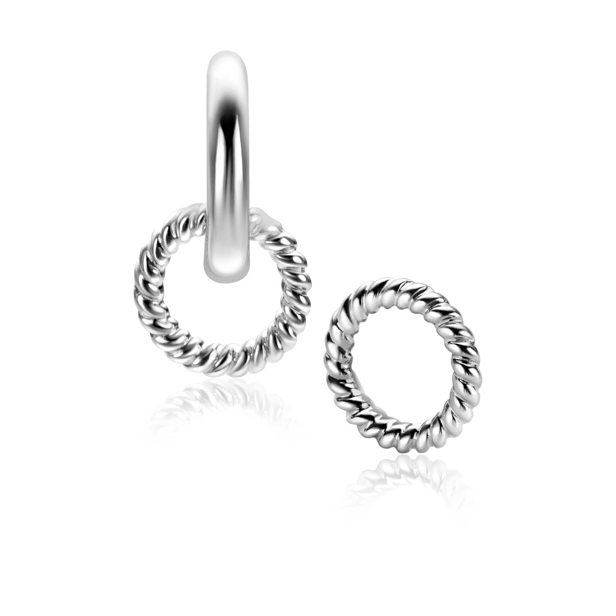 9,5mm ZINZI Silber-Ohrhänger in runder Form mit Tau-Effekt ZICH2594 (ohne Ohrringe)