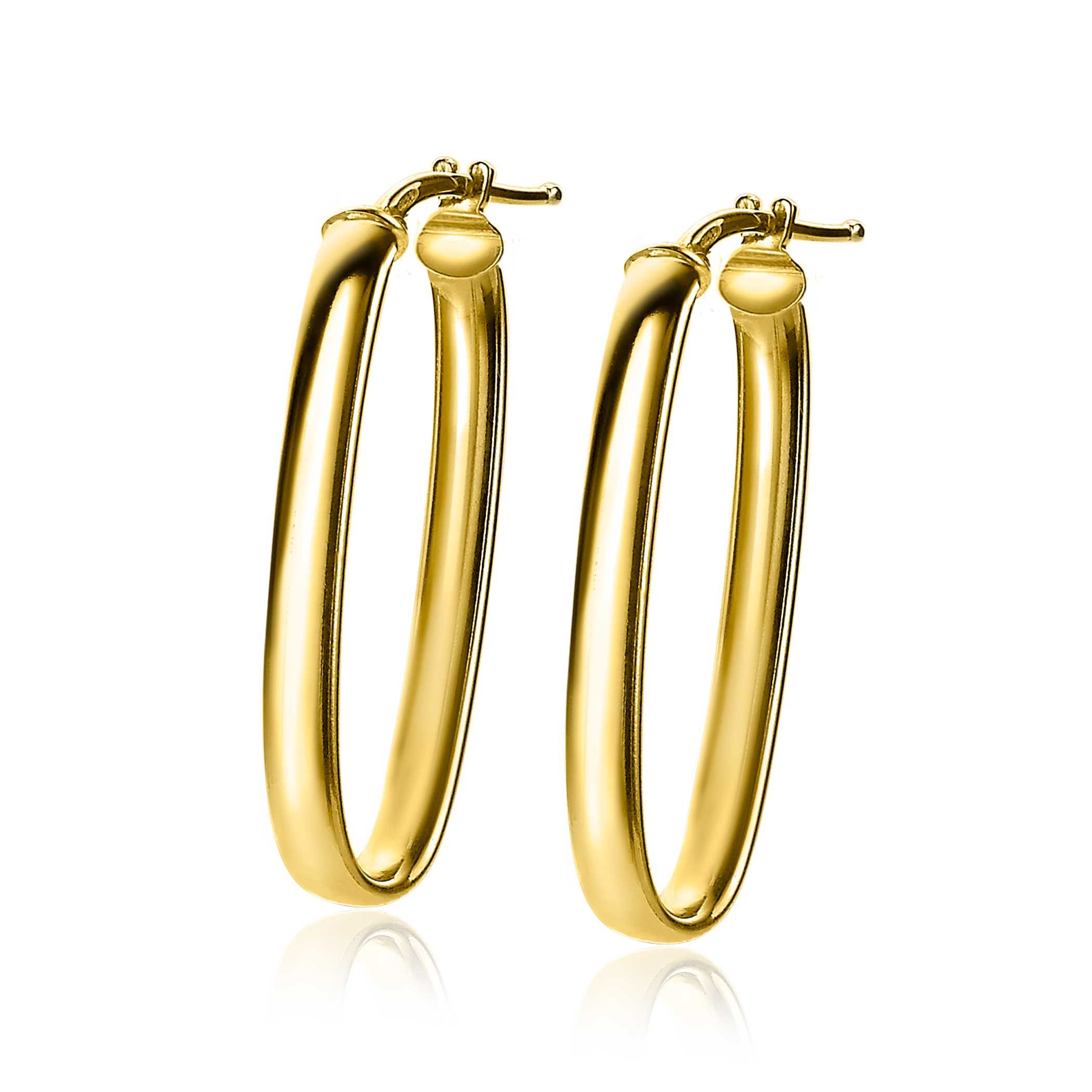 ZINZI silberne Ohrringe 14K gelb vergoldet 35x17mm oval ZIO2164G