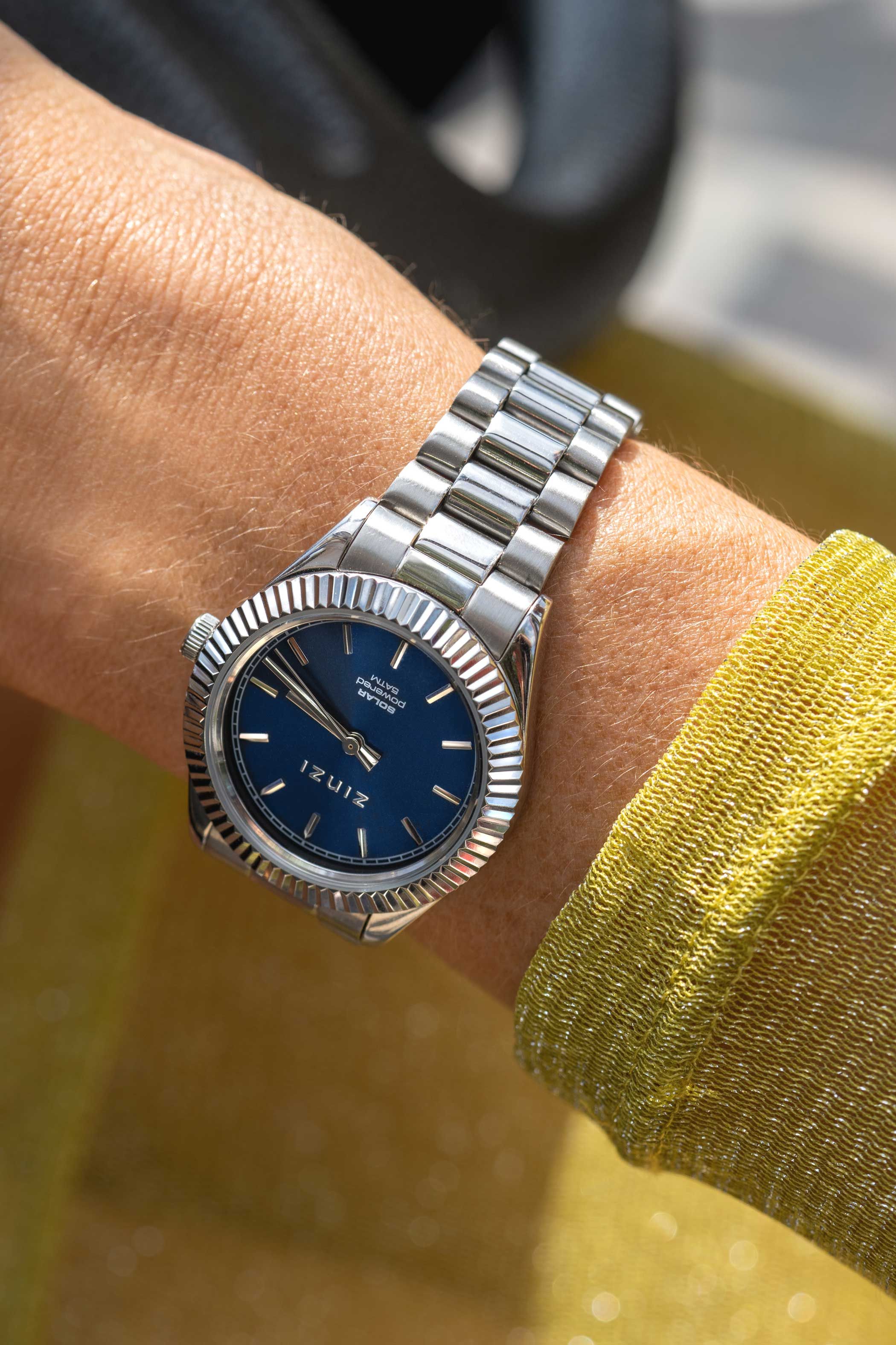 Zinzi horloge Solaris blauwe w.pl. st bnd 35mm