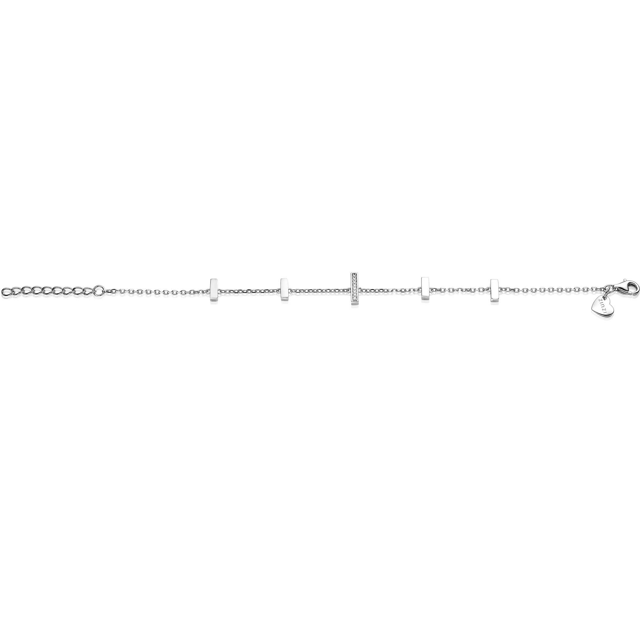 ZINZI silbernes Armband Stäbchen weiß ZIA1762