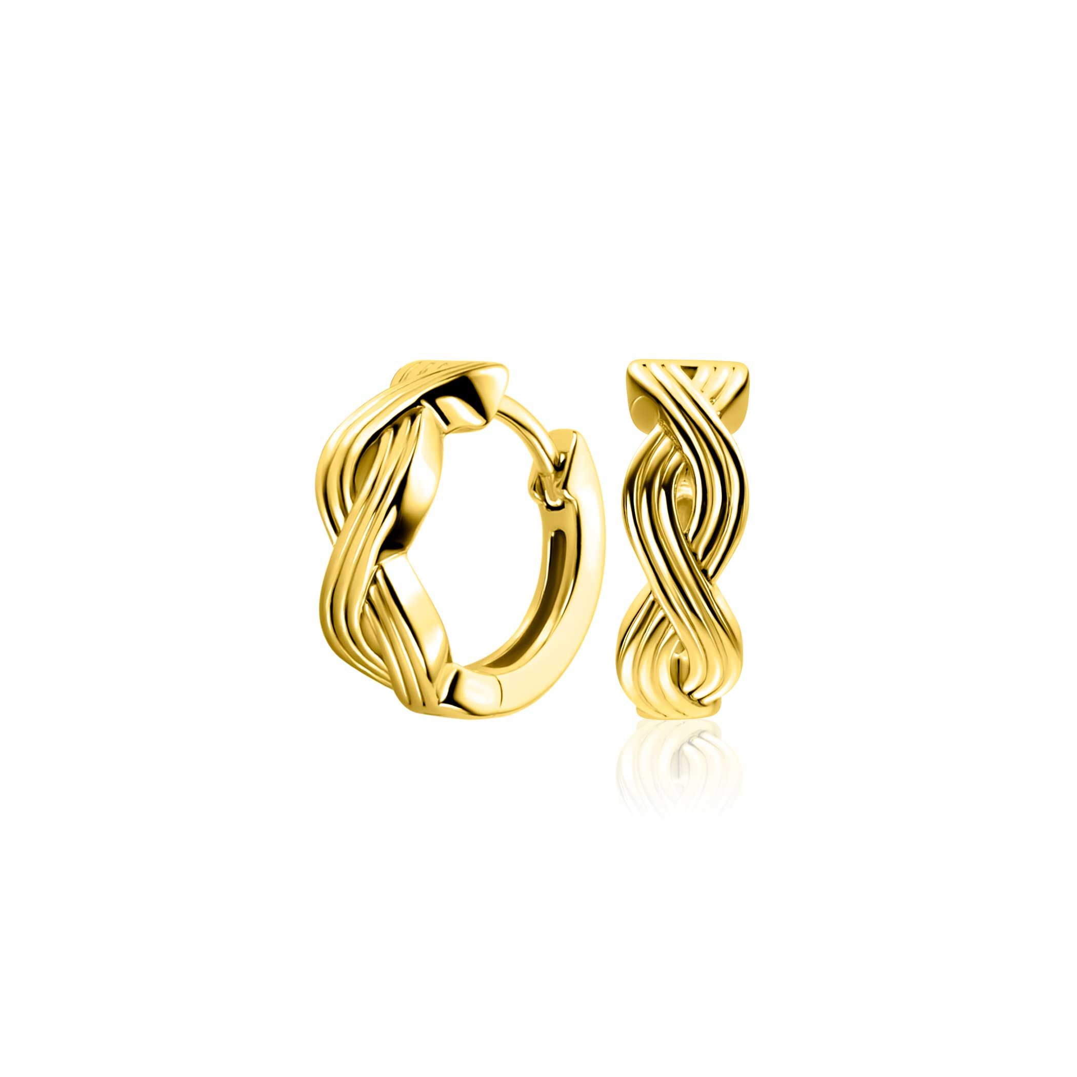 15mm ZINZI Vergoldete Silberne Creolen mit luxuriösem Infinity-Zeichen und Klappverschluss ZIO2684