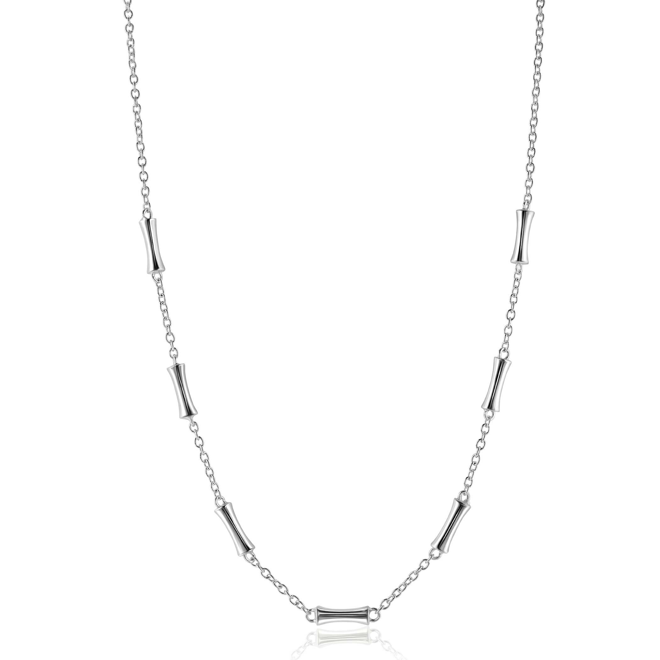 ZINZI zlv. collier met staafjes in organische vorm