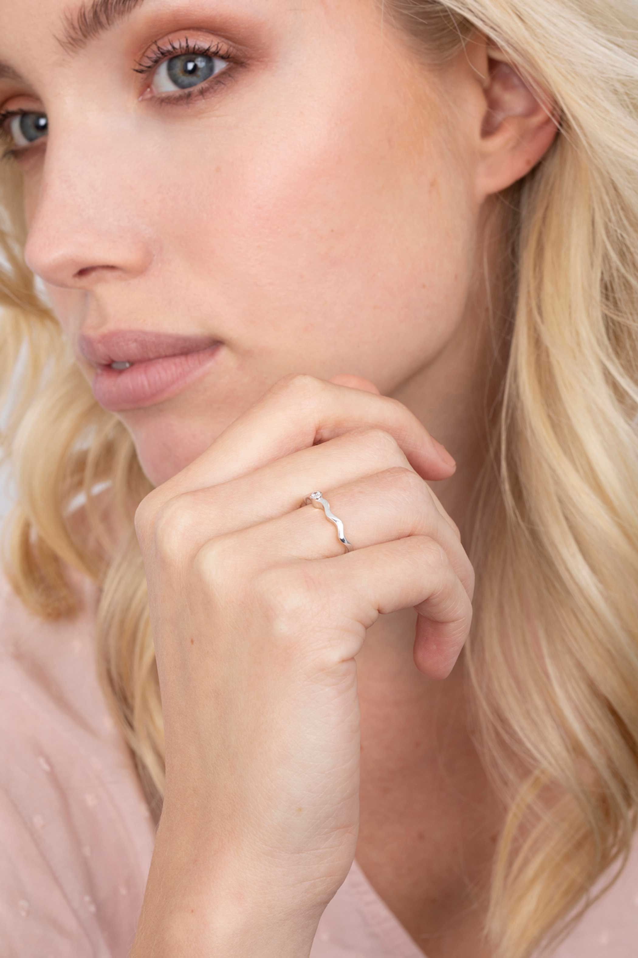 ZINZI silberner Ring wellige 'waves' ZIR2013