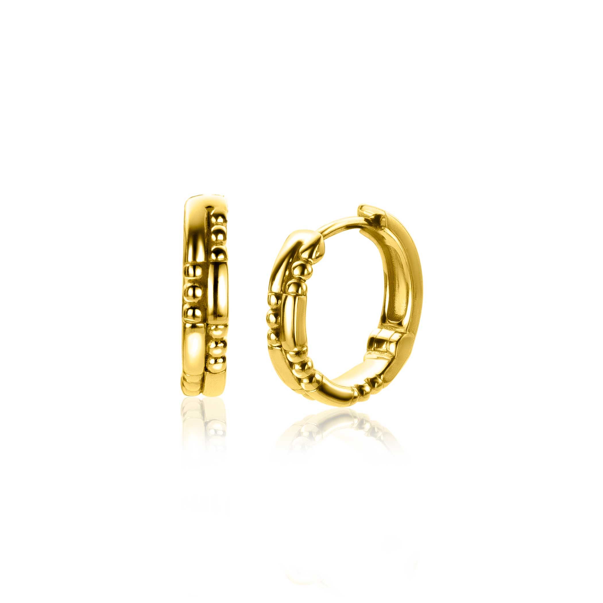 ZINZI silberne Ohrringe extra 14K gelb vergoldet Stab und Kugeln 15mm ZIO2250