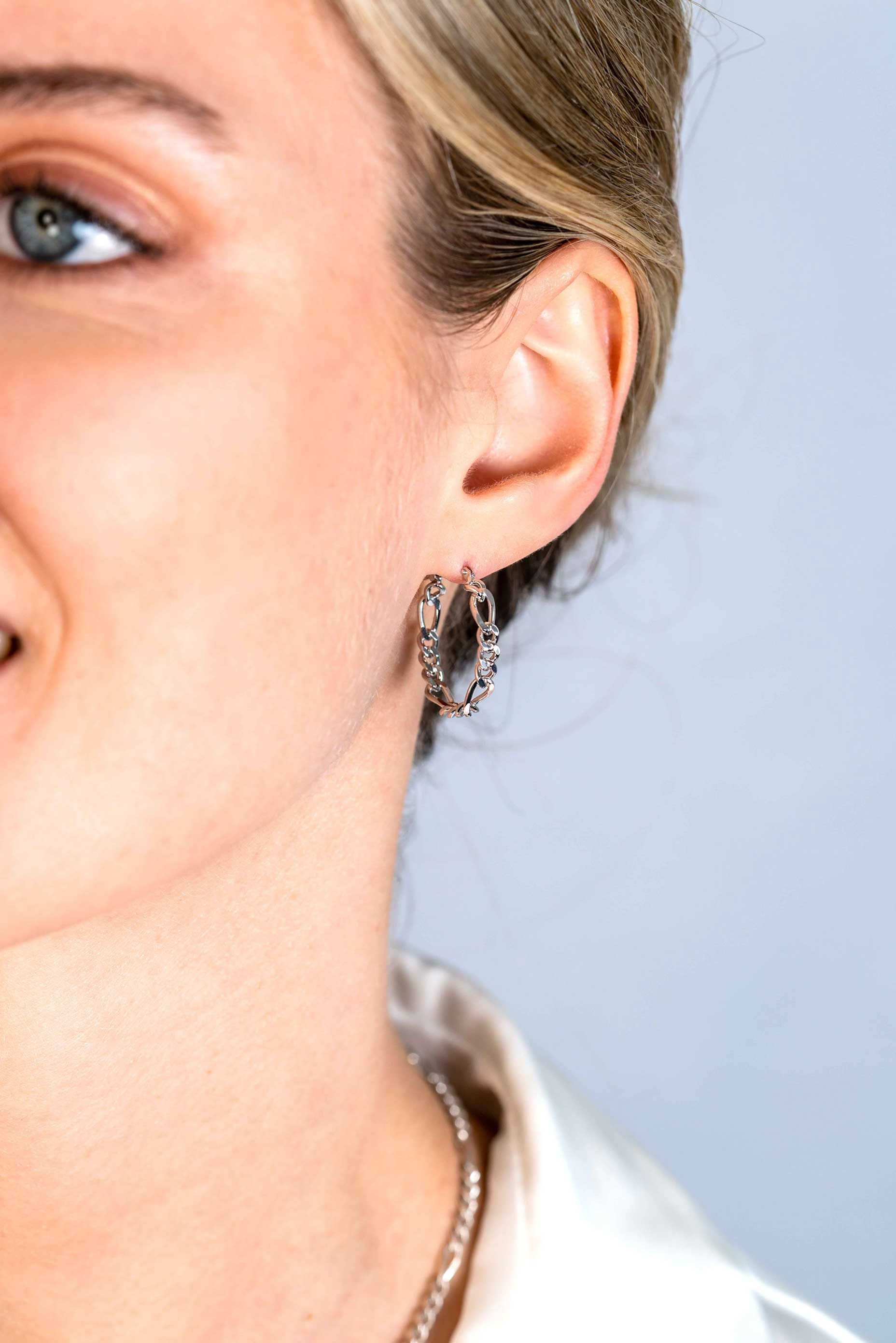 ZINZI * zlv. oorringen figaro schakels 23x4mm