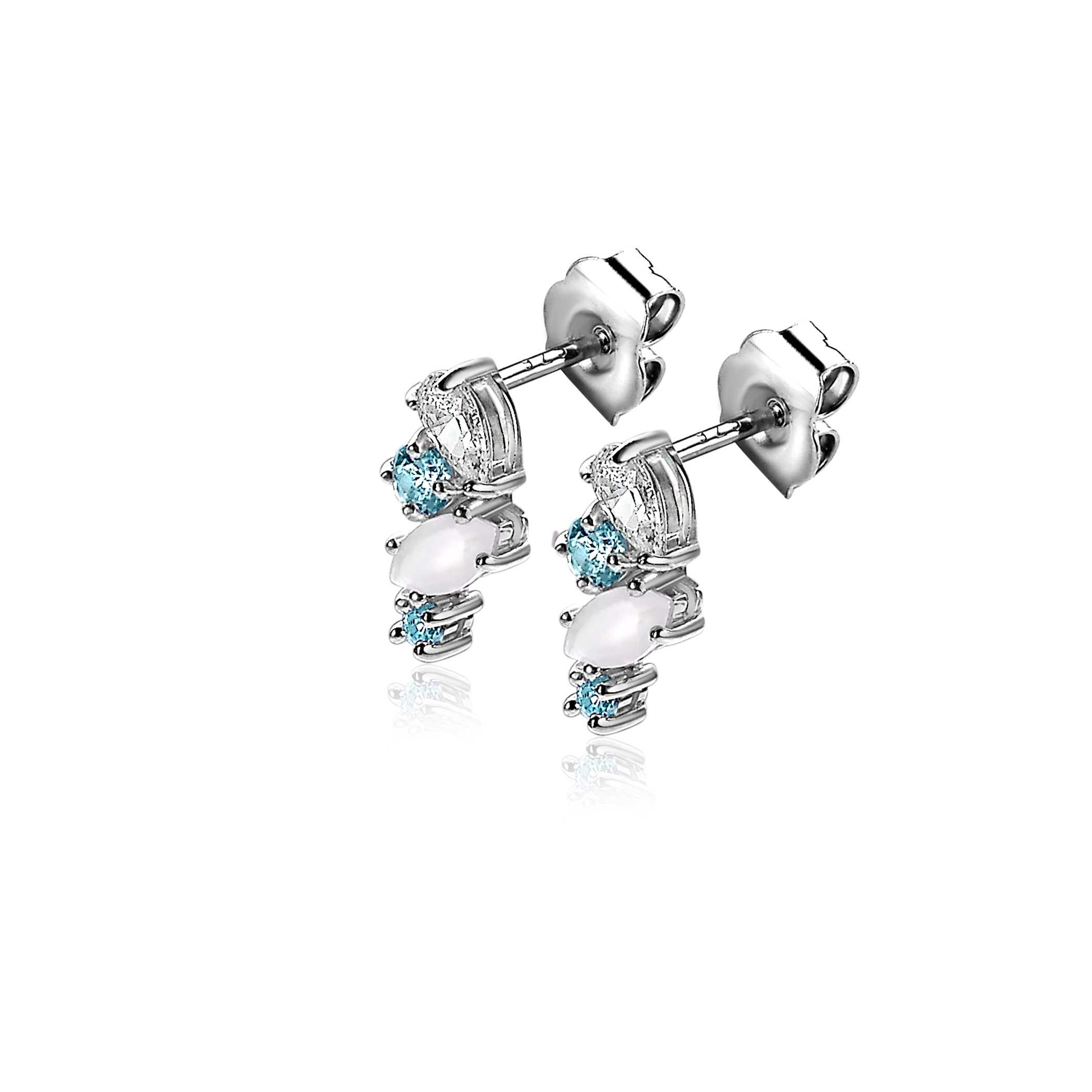 ZINZI silbernes Fantasie Ohrstecker 13mm hellblau und weiß ZIO2189
