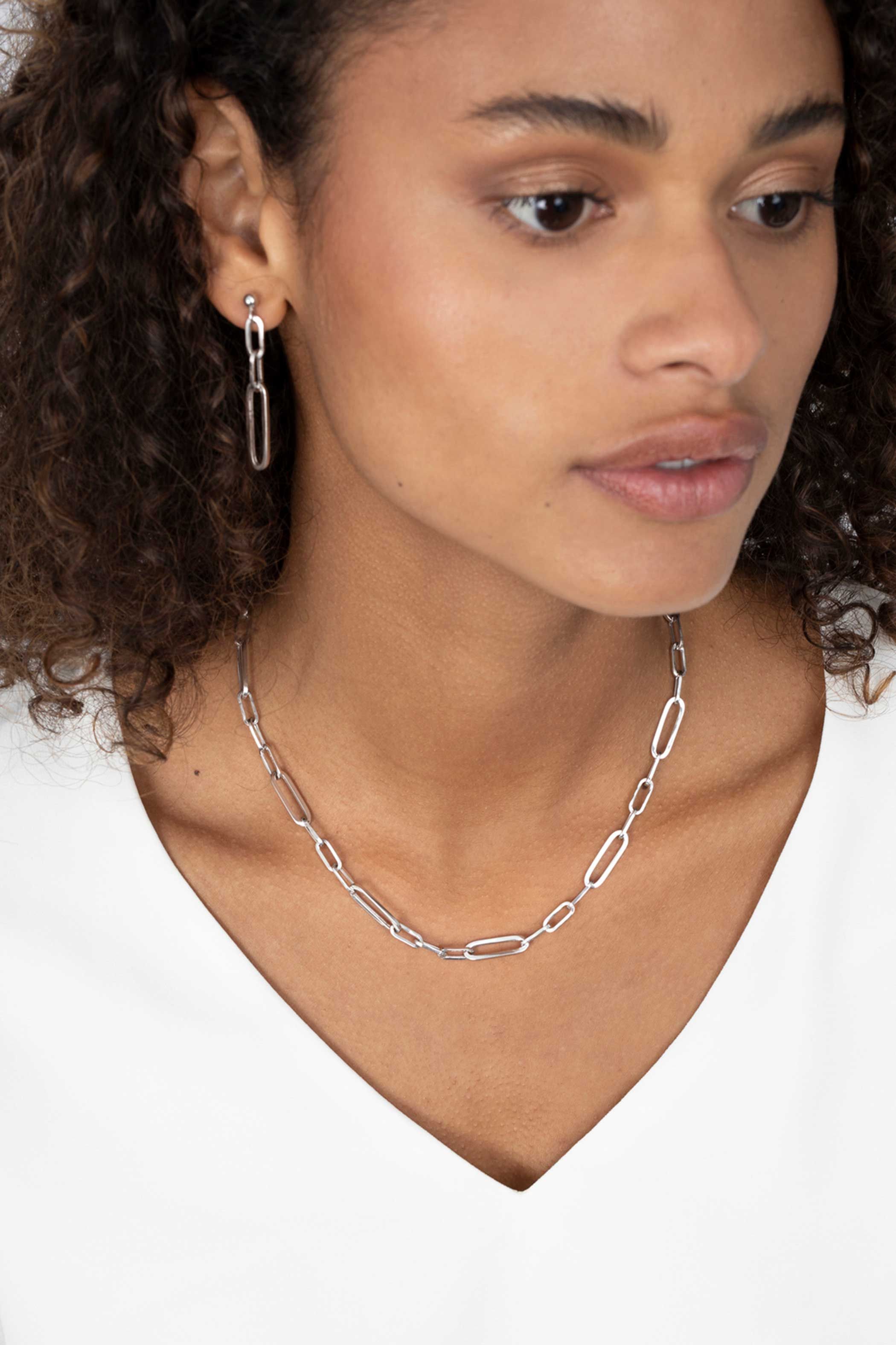 ZINZI silberne Kette 45cm mit ovale closed for ever Glieder 6mm breit ZIC1990