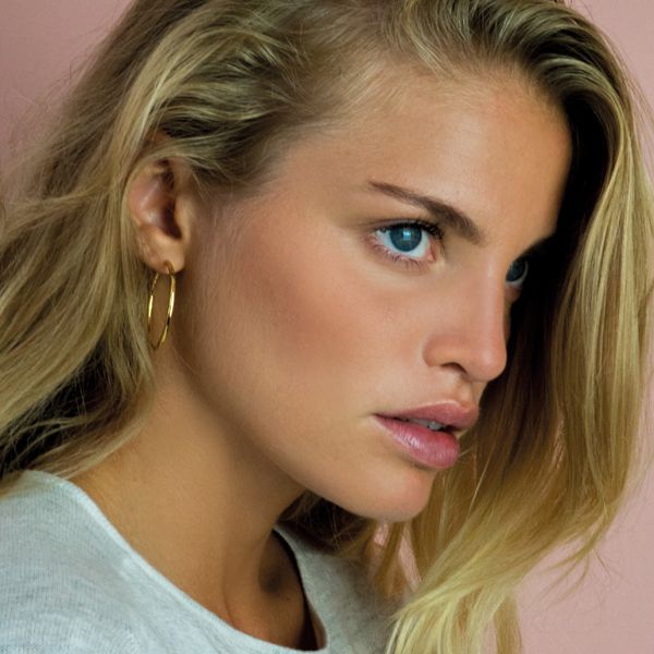 ZINZI silberne Ohrringe gelb vergoldet 35 x 2mm glatt ZIO435G