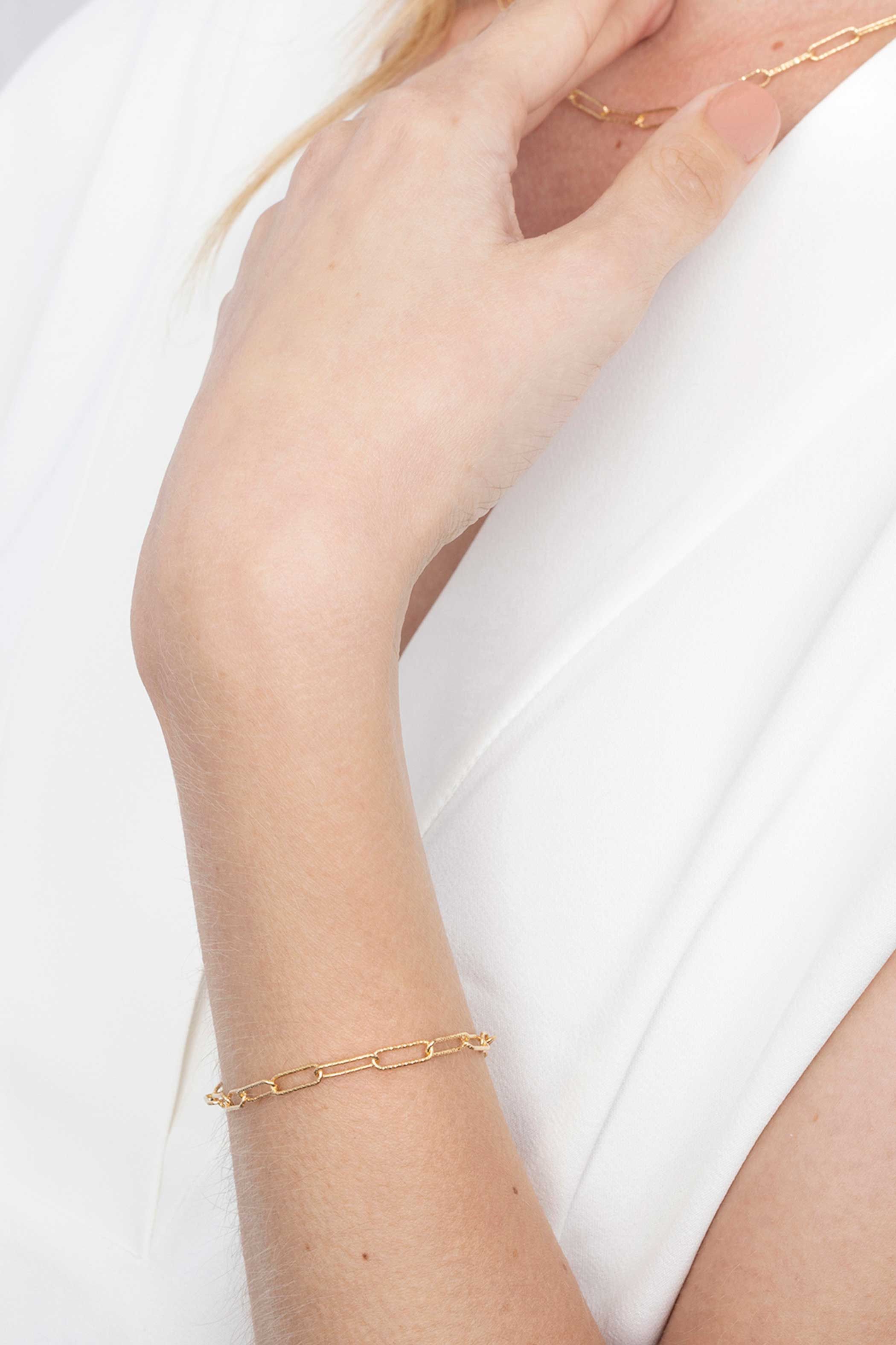 ZINZI silbernes Armband in 14K gelb vergoldet mit trendy paperclip Gliedern 3,4mm breit ZIA1992G