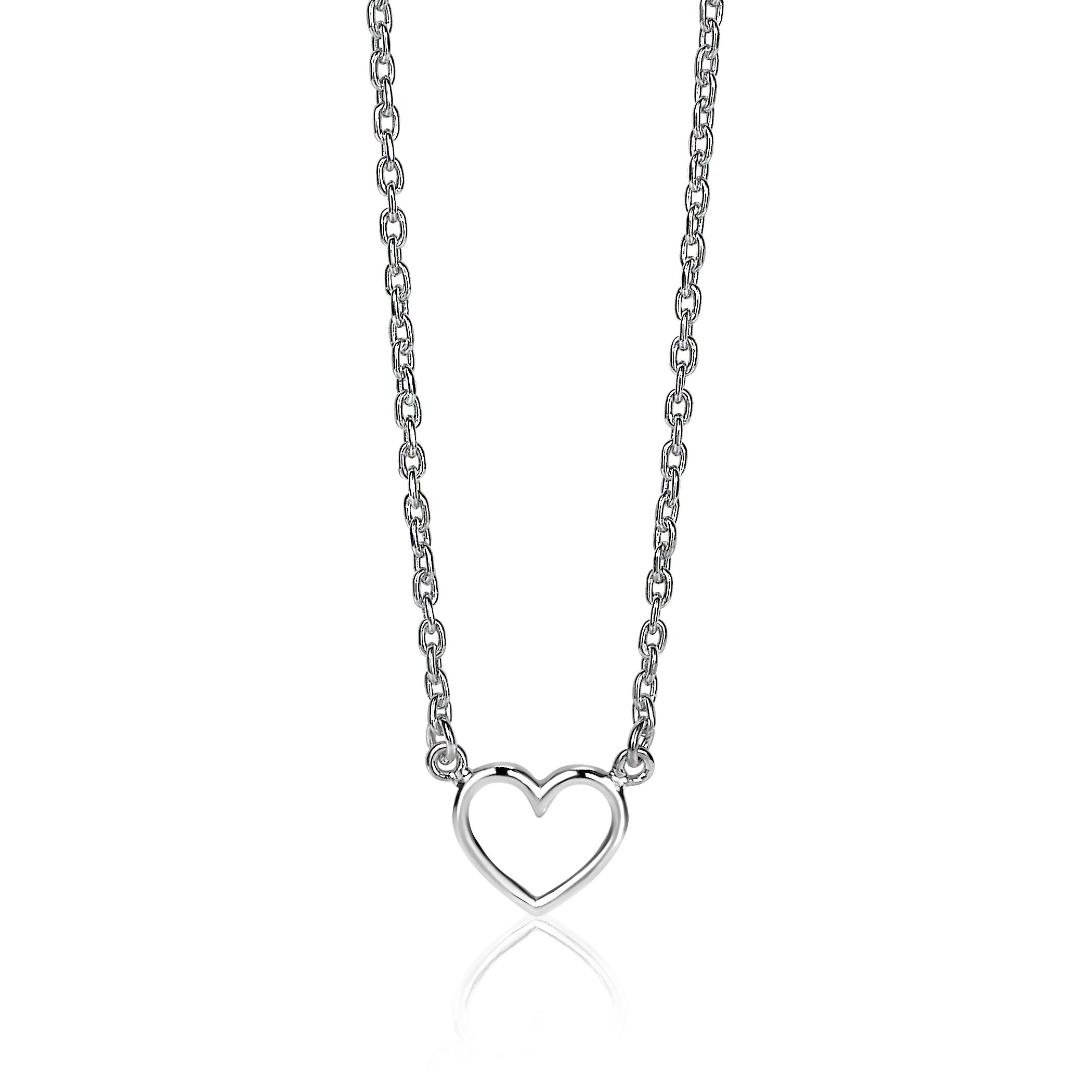 ZINZI silberne Kette offen Herz 40-43cm ZIC1420