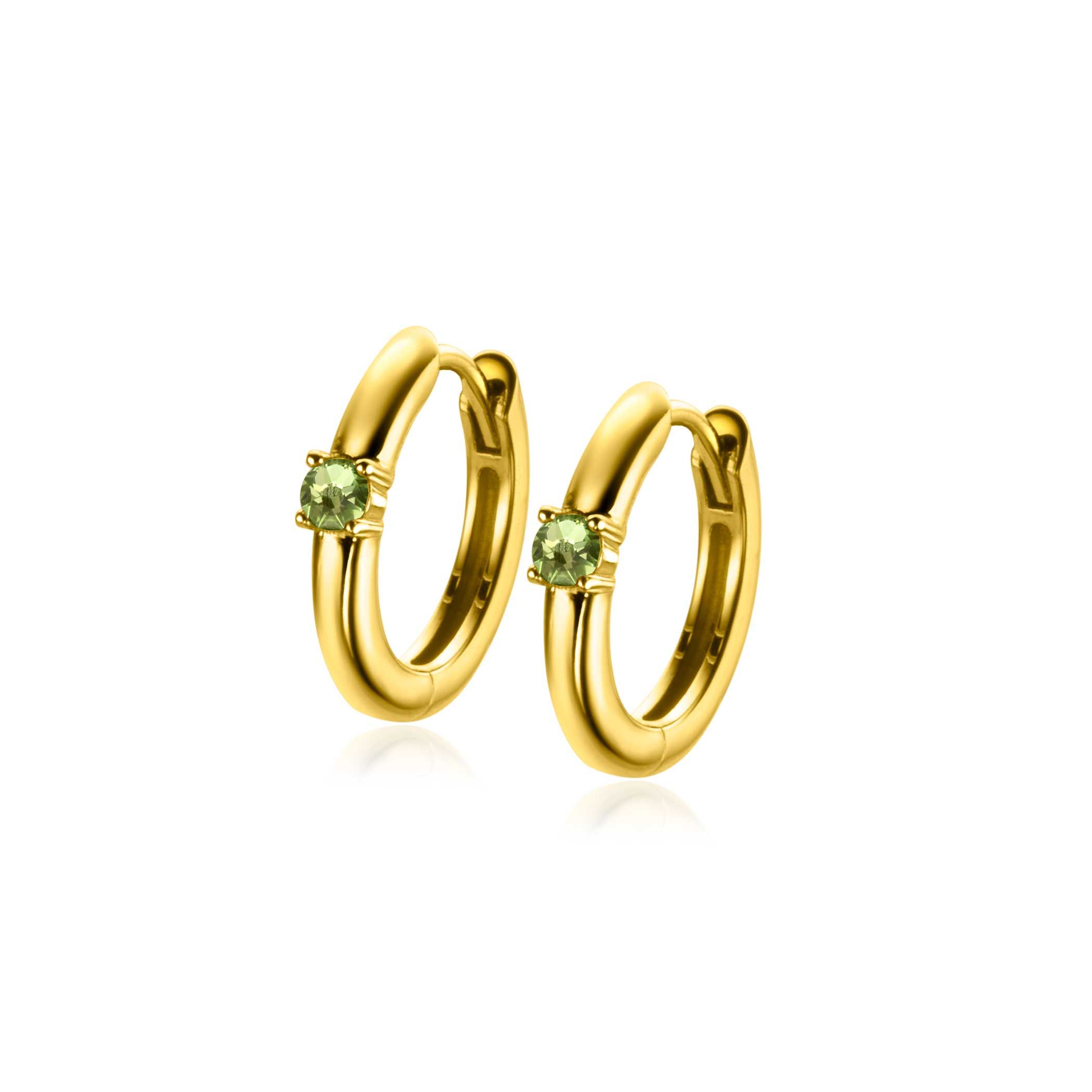 ZINZI zlv.oorringen gg.verg.birthstones peridoot cz