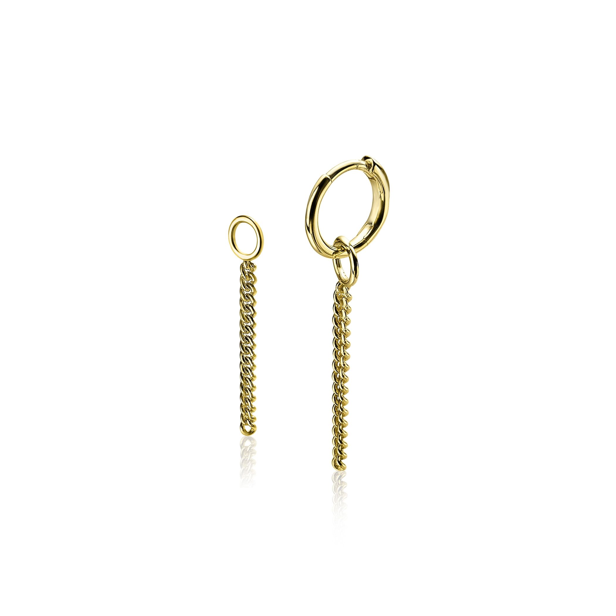 ZINZI silberne Ohrhänger gelb vergoldet Gourmet Kette 30mm ZICH1694G