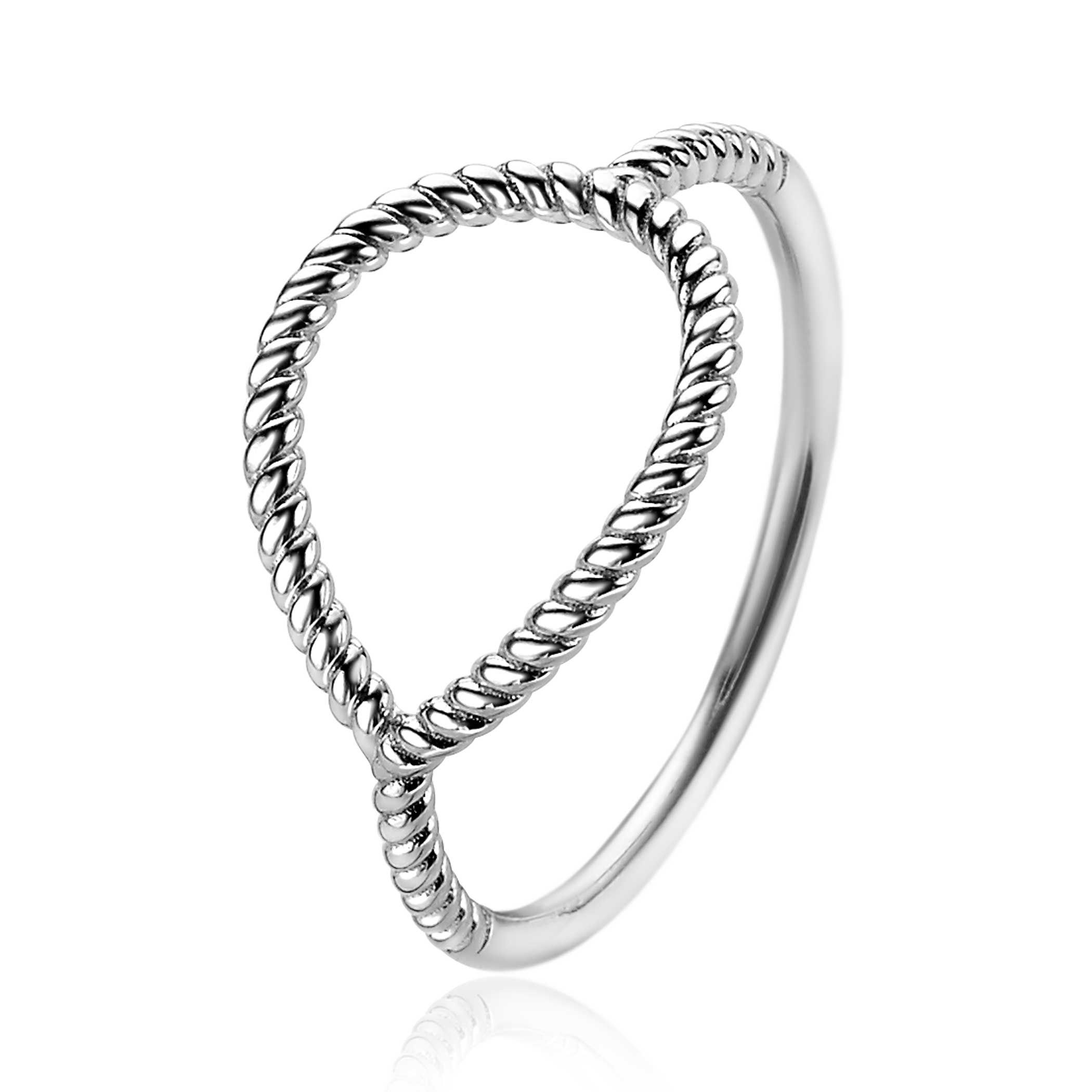 ZINZI silberner Ring Tropfenform ZIR2046