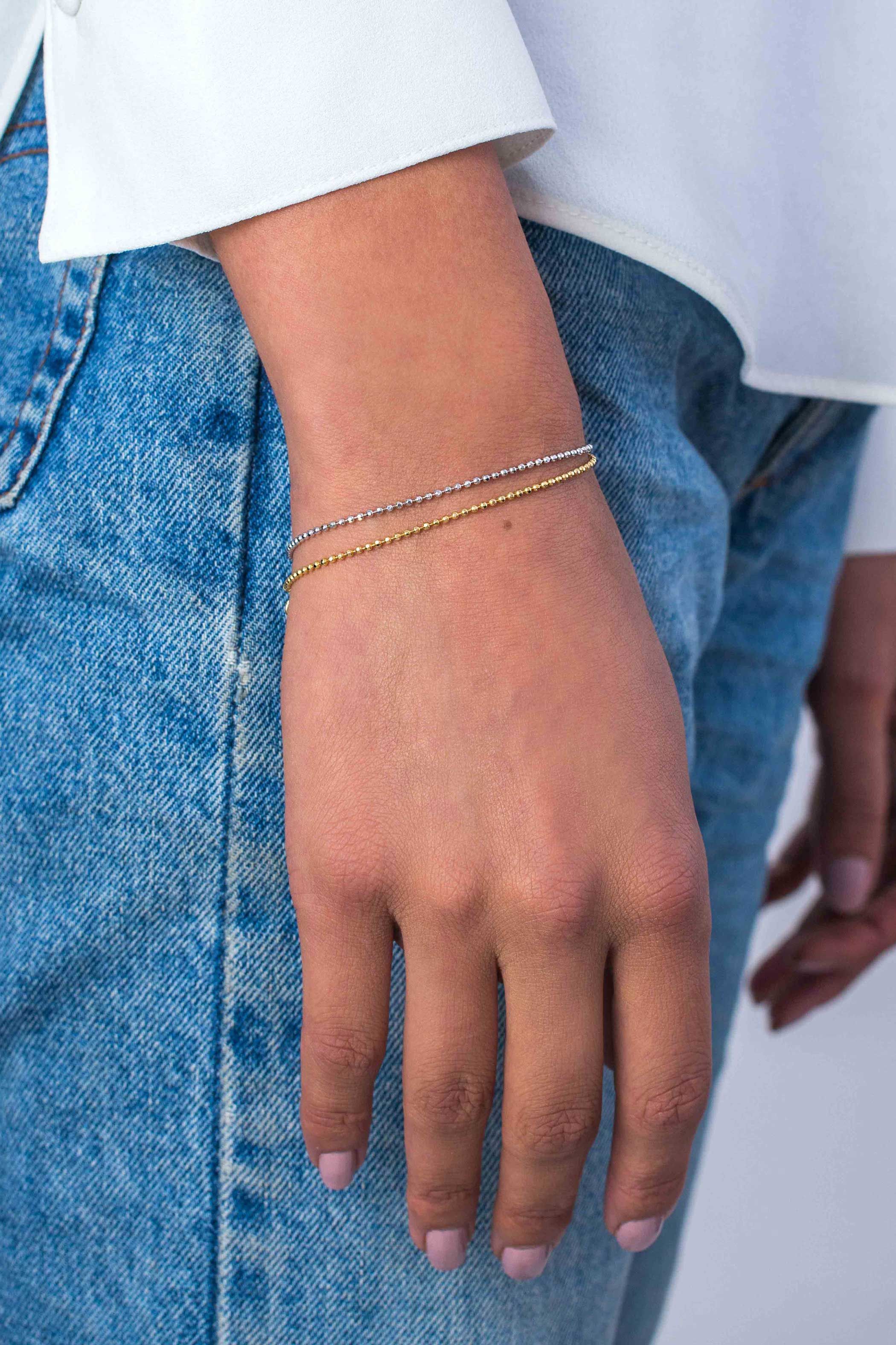 ZINZI silbernes Kugel Armband gelb vergoldet 1,5mm breit 17-19,5cm ZIA1909G